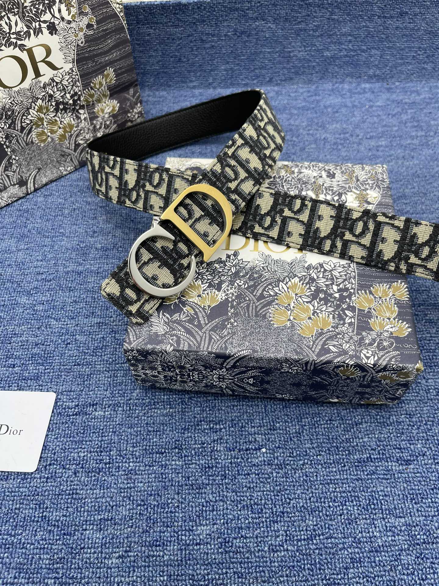 Dior Basic Belt Cow Leather Black Adjustable S-m