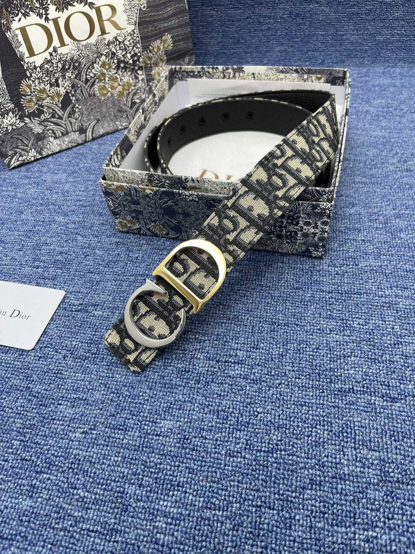 Dior Basic Belt Cow Leather Black Adjustable S-m