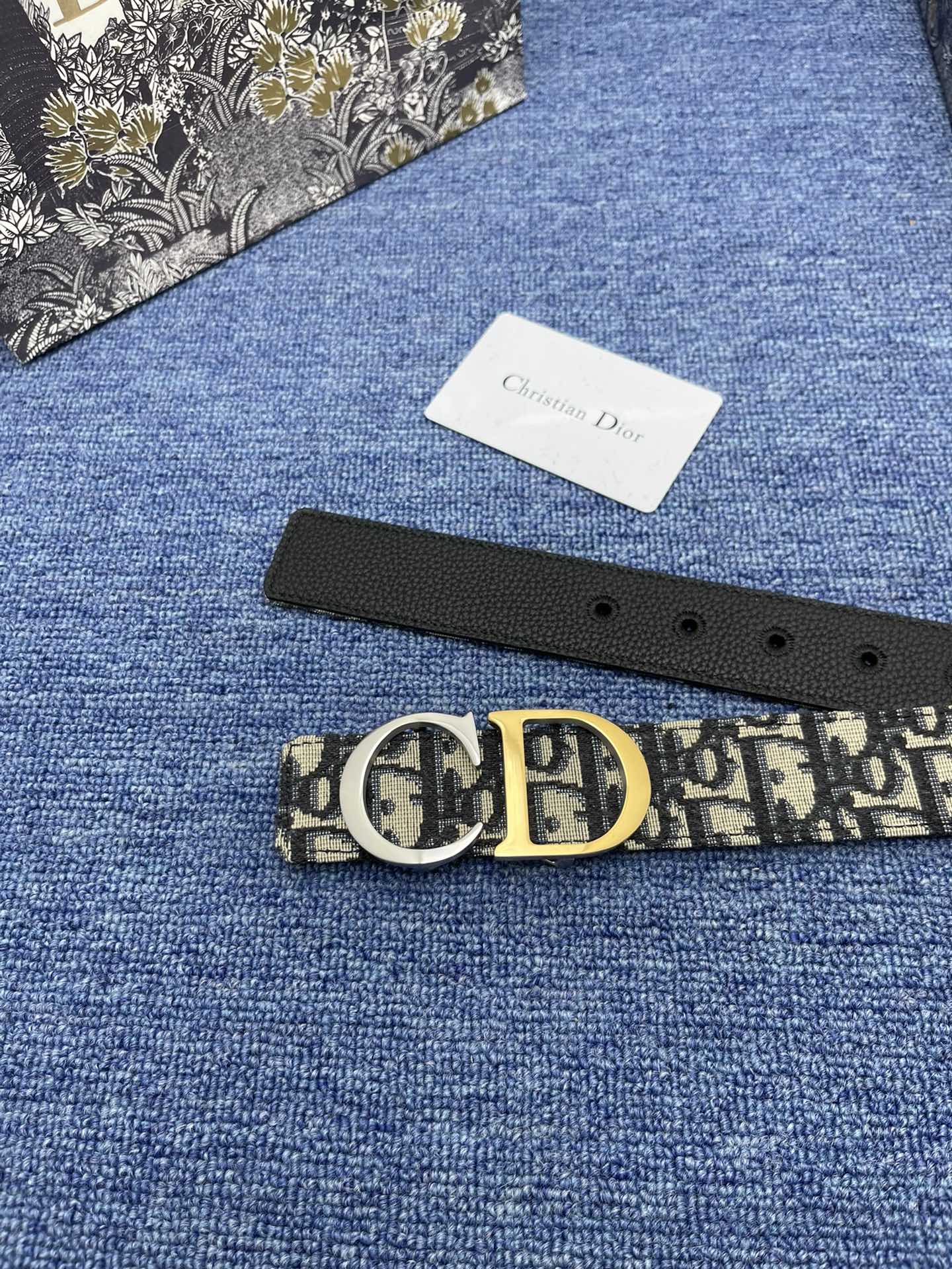 Dior Basic Belt Cow Leather Black Adjustable S-m