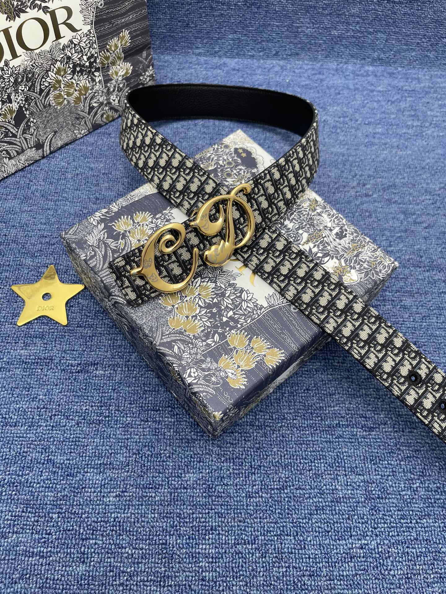 Dior Basic Belt Cow Leather Black Adjustable S-m