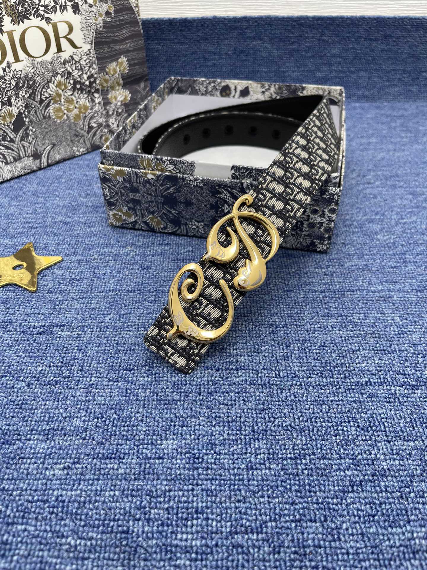 Dior Basic Belt Cow Leather Black Adjustable S-m