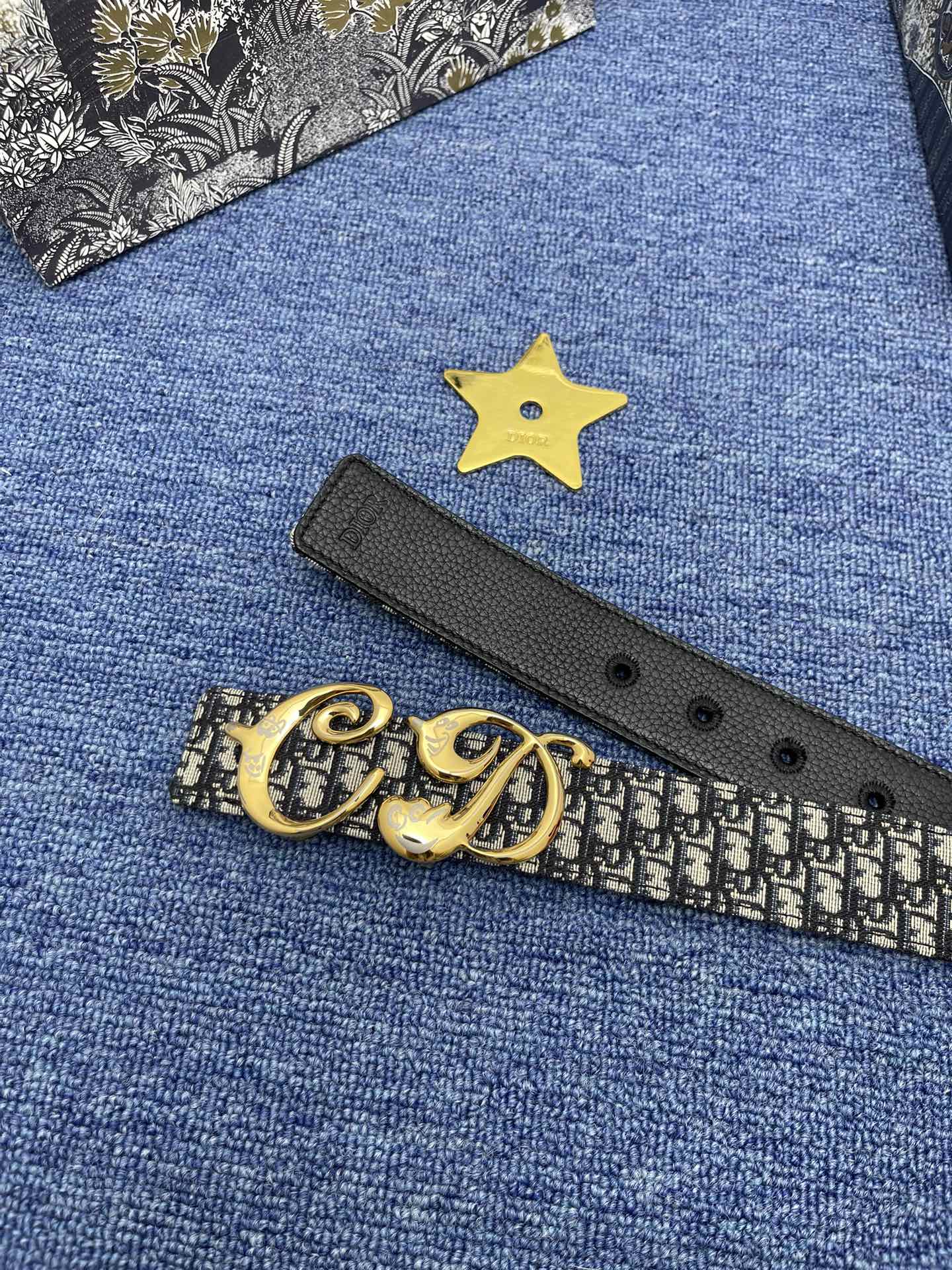 Dior Basic Belt Cow Leather Black Adjustable S-m