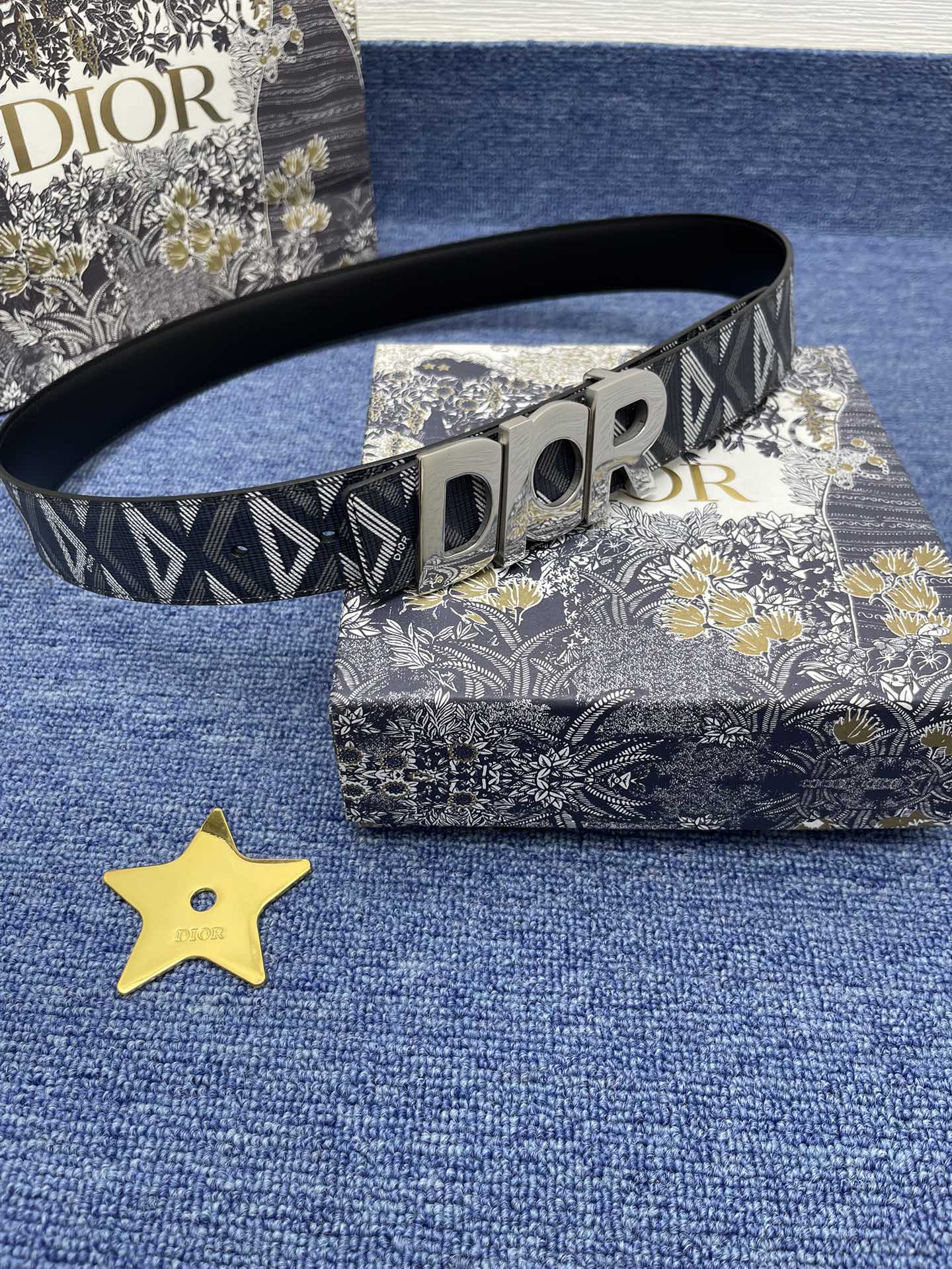 Dior Basic Belt Cow Leather Black Adjustable S-m