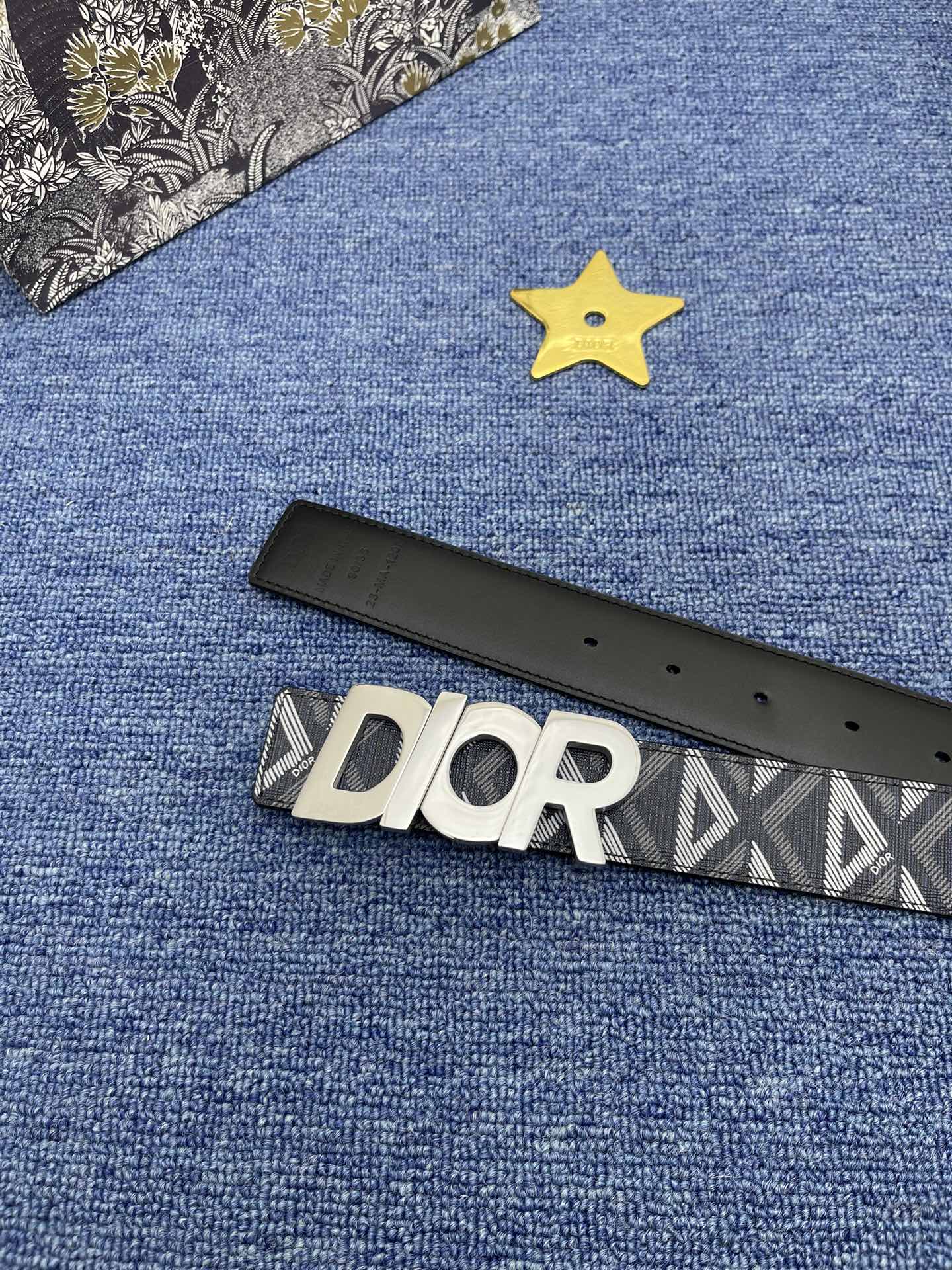 Dior Basic Belt Cow Leather Black Adjustable S-m