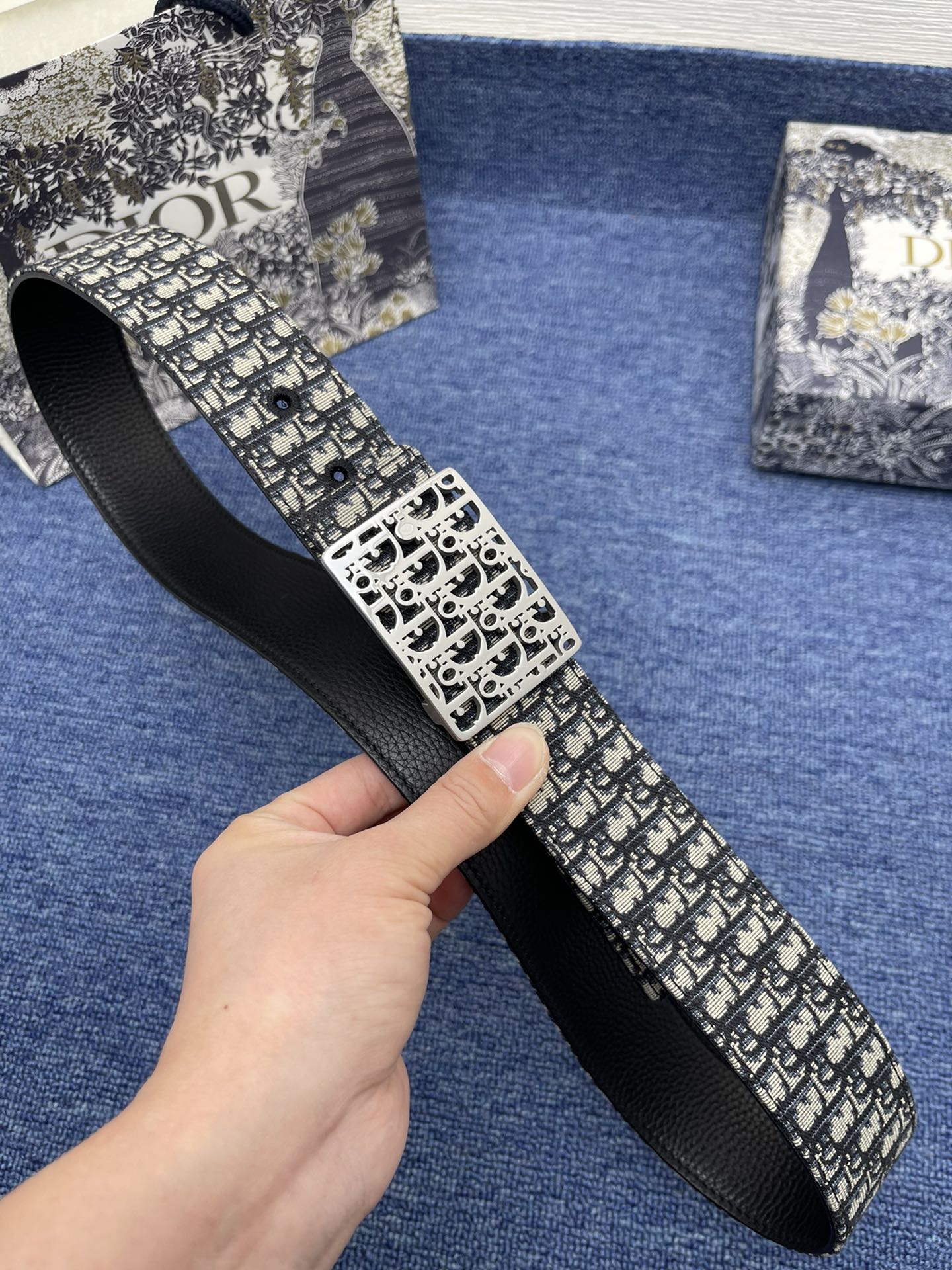 Dior Basic Belt Cow Leather Black Adjustable S-m