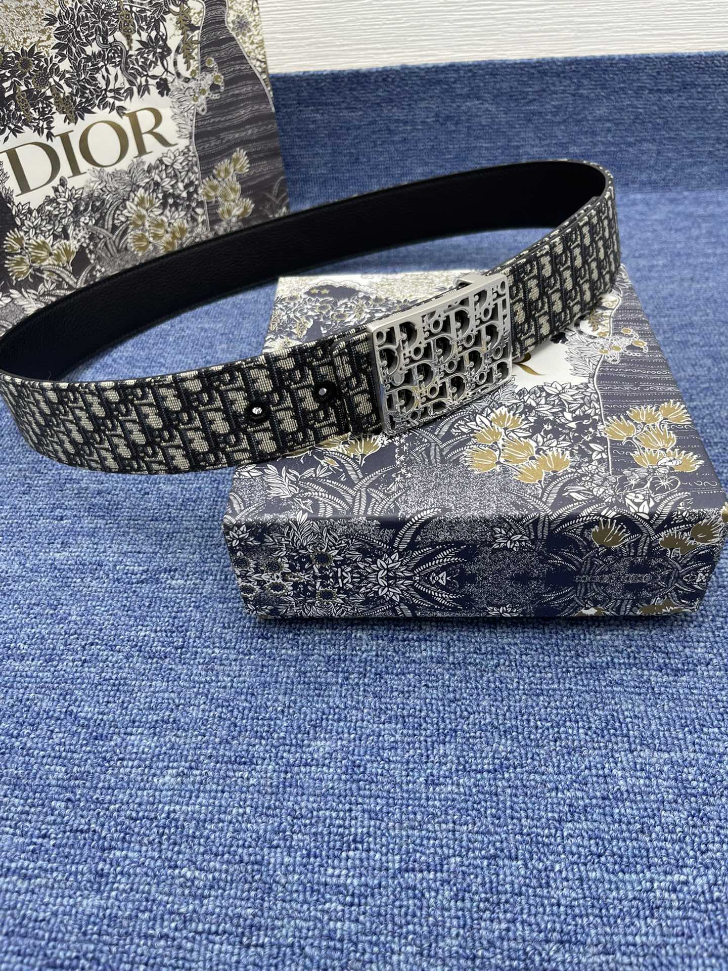 Dior Basic Belt Cow Leather Black Adjustable S-m