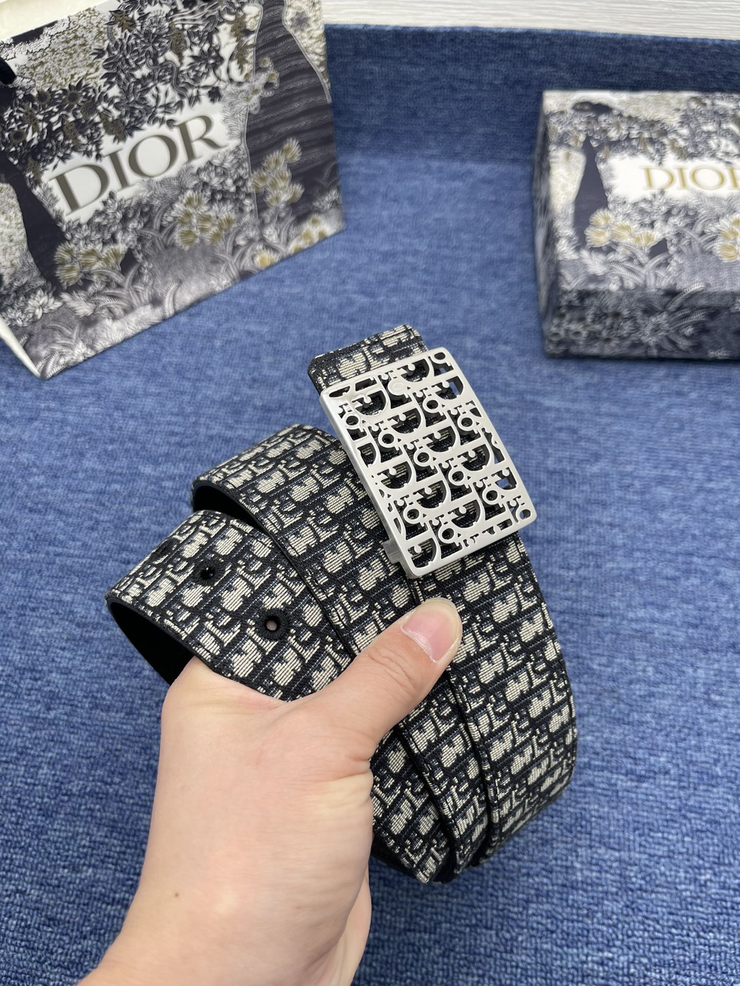 Dior Basic Belt Cow Leather Black Adjustable S-m