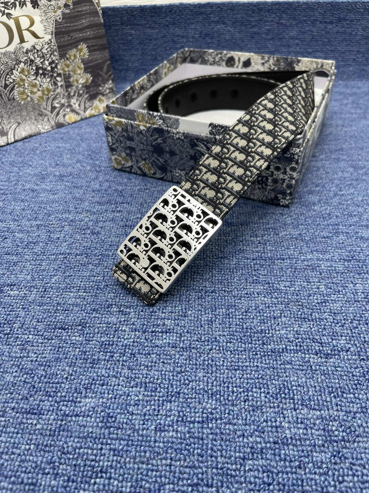 Dior Basic Belt Cow Leather Black Adjustable S-m