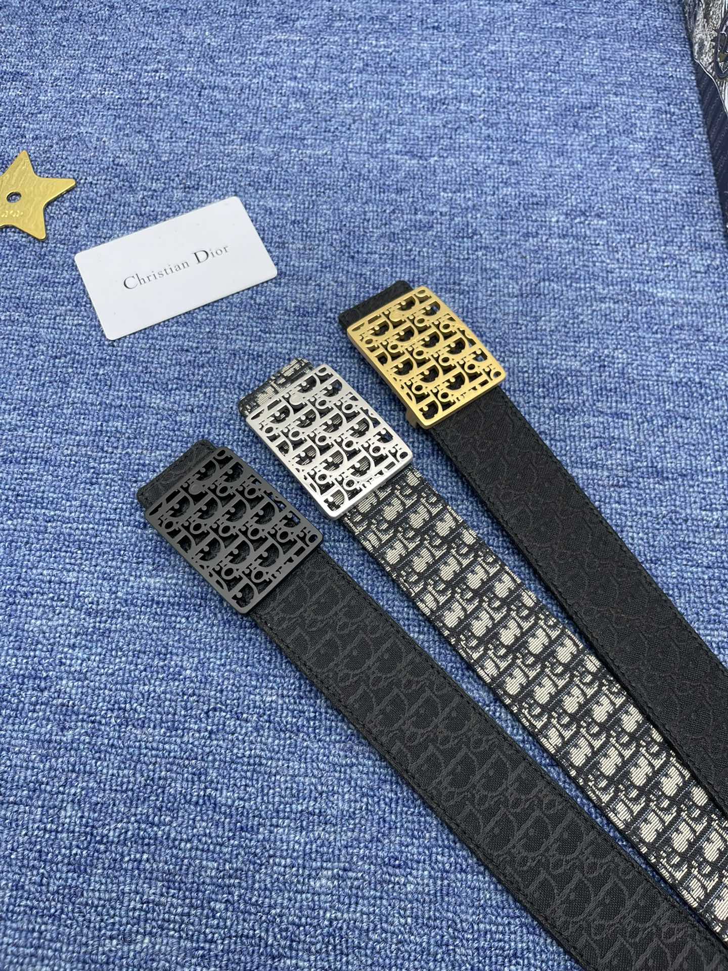 Dior Basic Belt Cow Leather Black Adjustable S-m