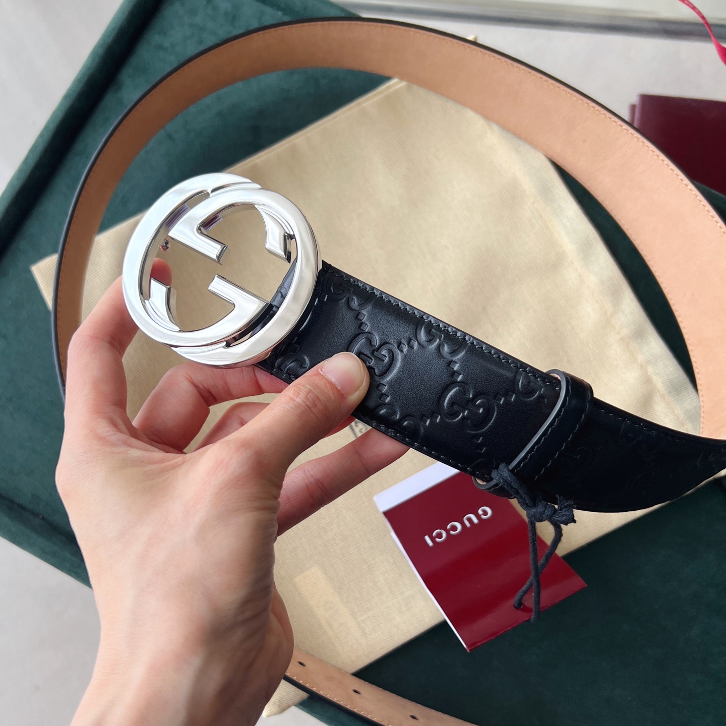 Gucci Basic Belt Cow Leather Black S