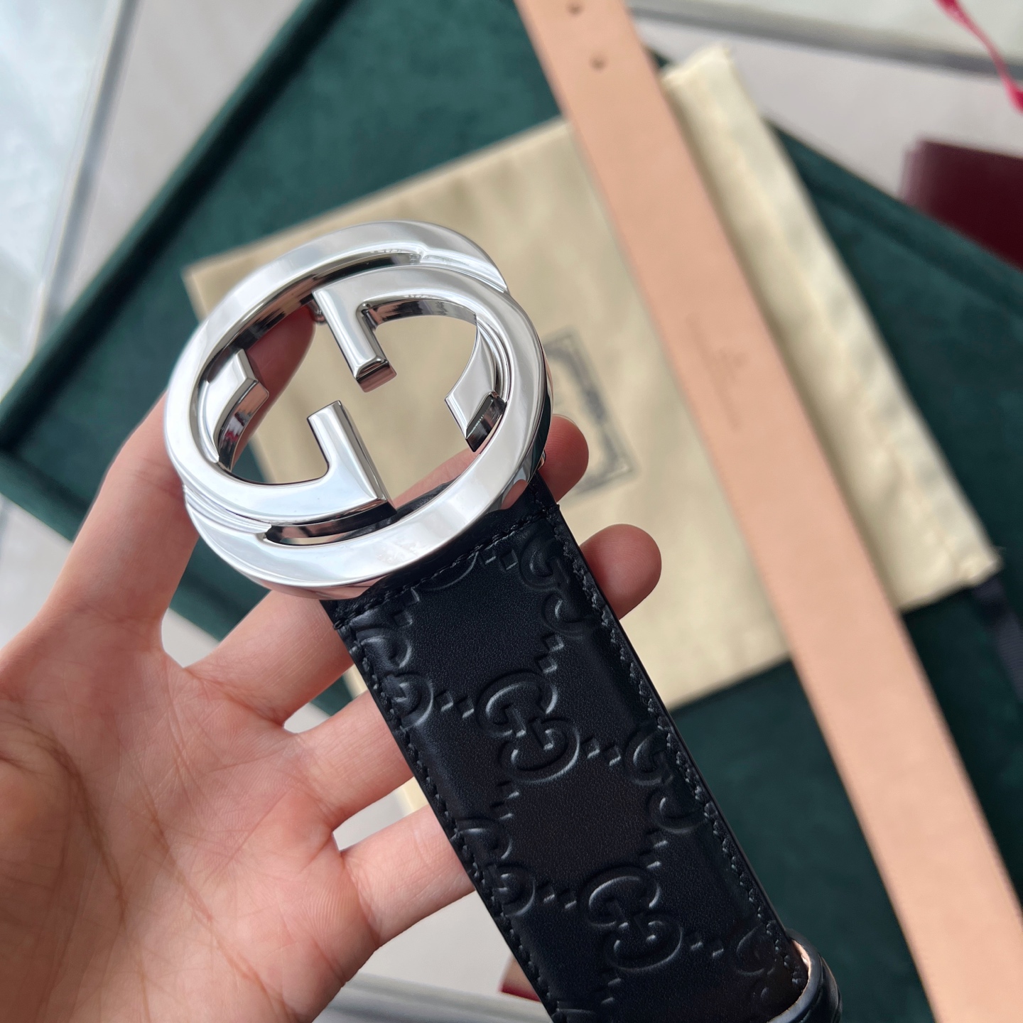 Gucci Basic Belt Cow Leather Black S