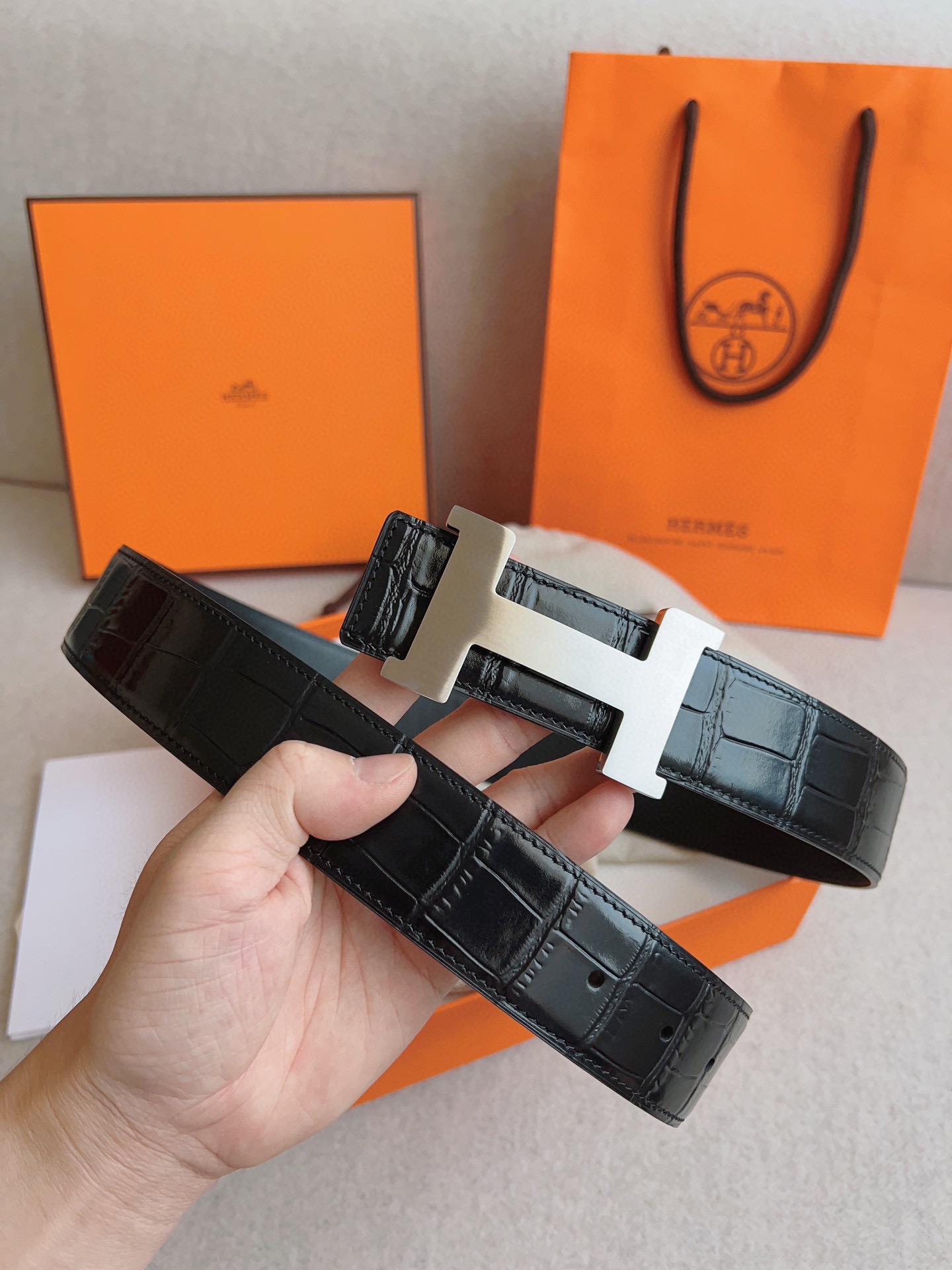 Hermès Male Leather Belt Cow Leather S-m