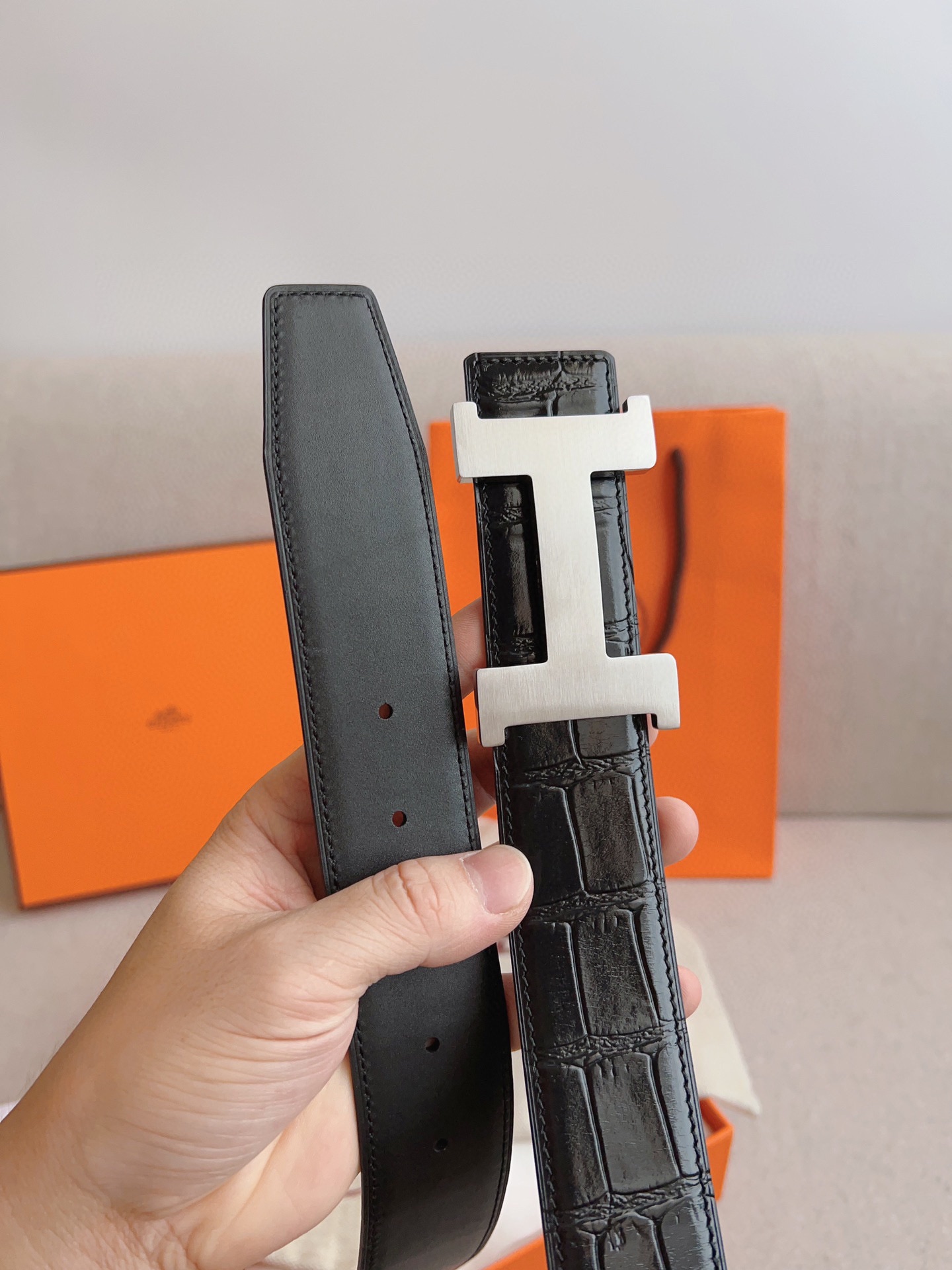 Hermès Male Leather Belt Cow Leather S-m