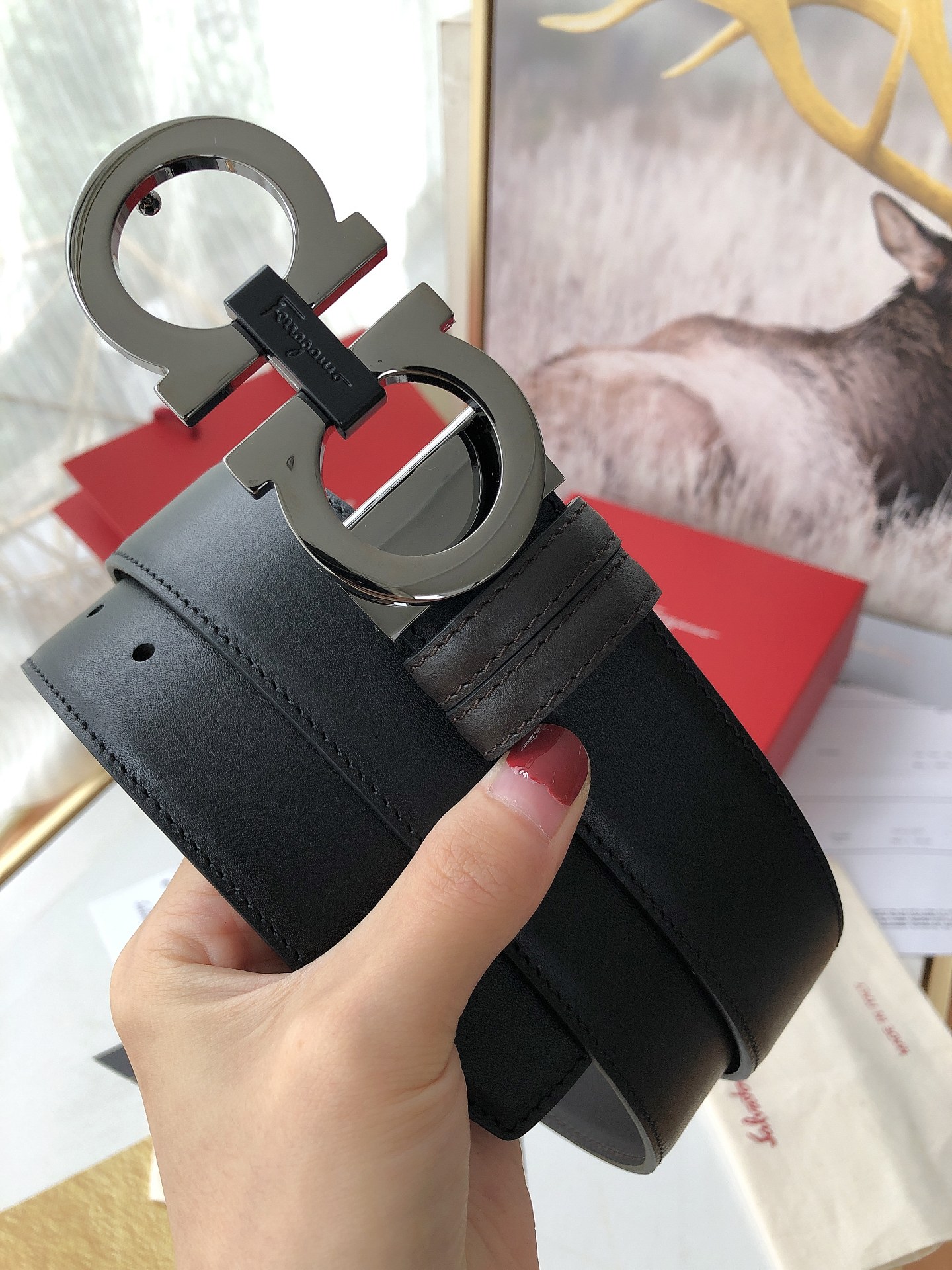 Salvatore Ferragamo Male Leather Belt M