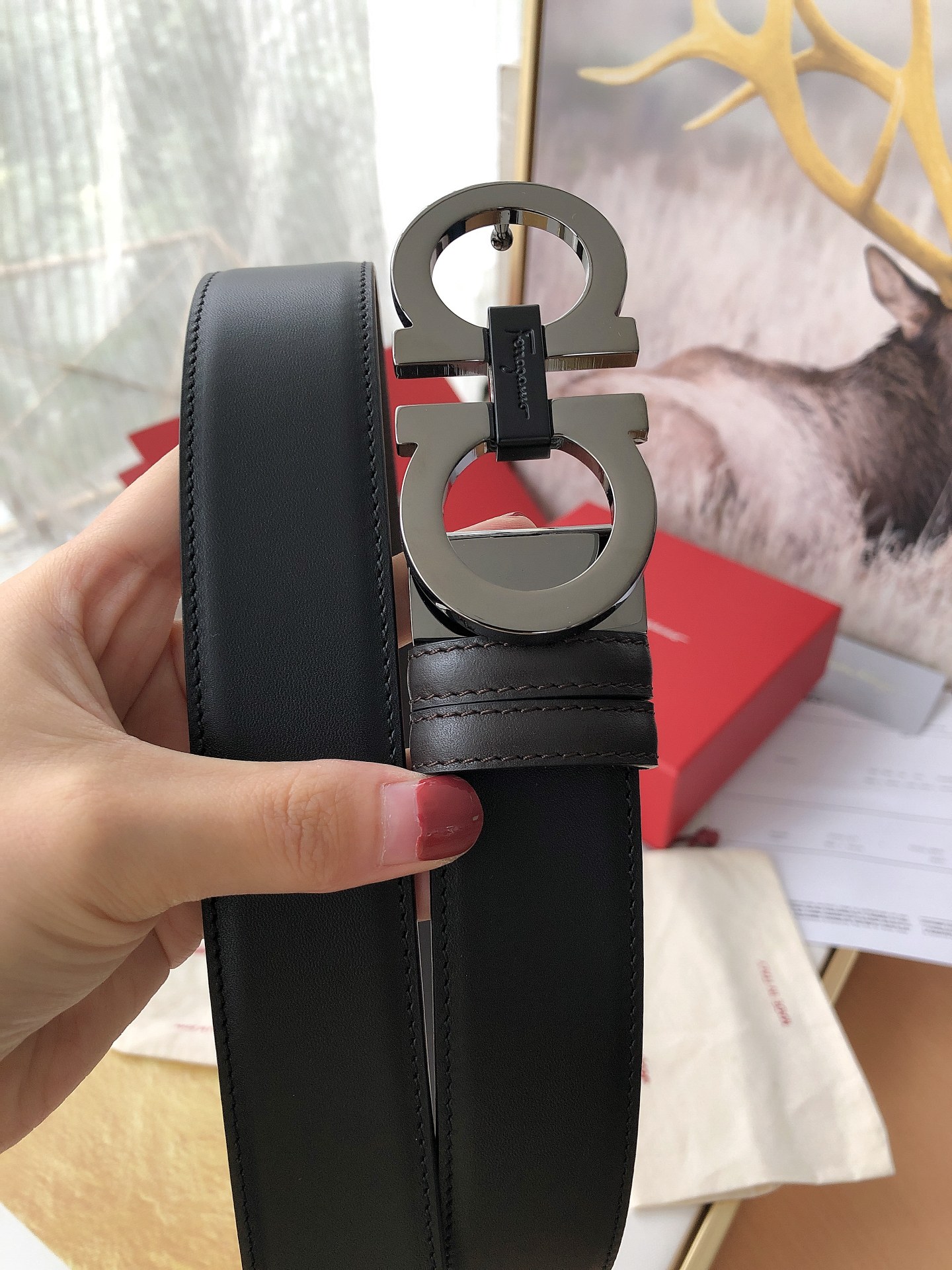 Salvatore Ferragamo Male Leather Belt M