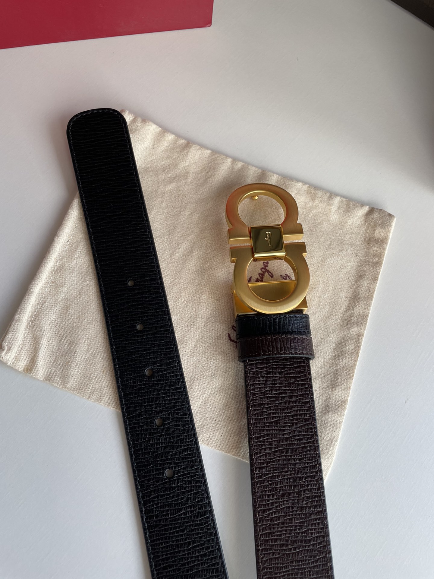 Salvatore Ferragamo Male Leather Belt Top Grain Leather M