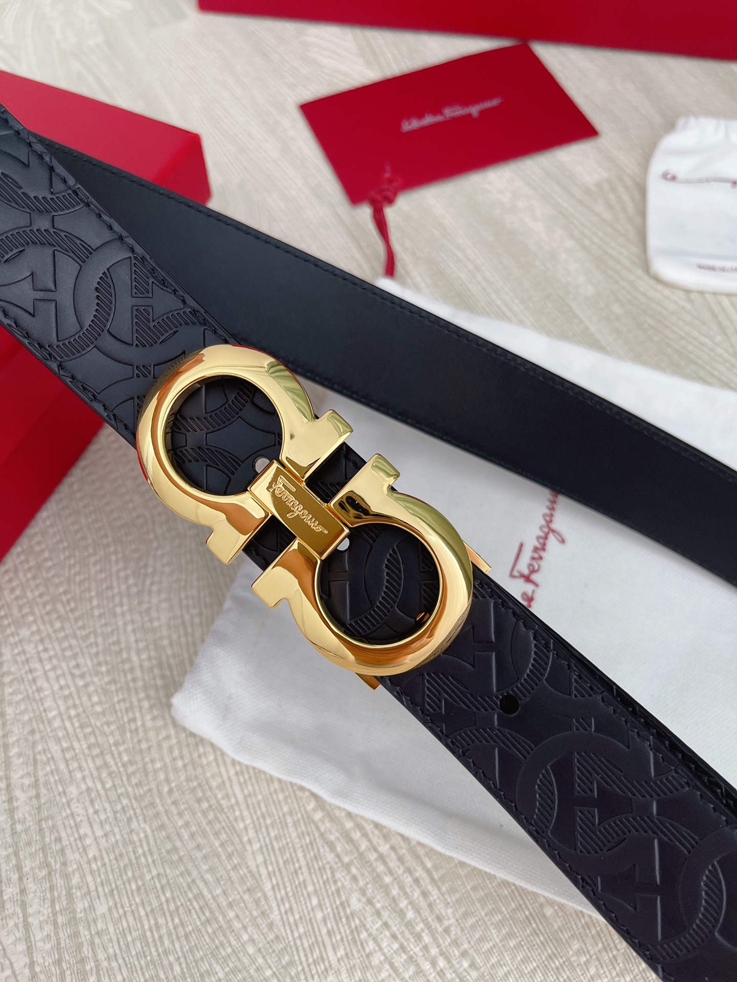 Salvatore Ferragamo Male Leather Belt Top Grain Leather M