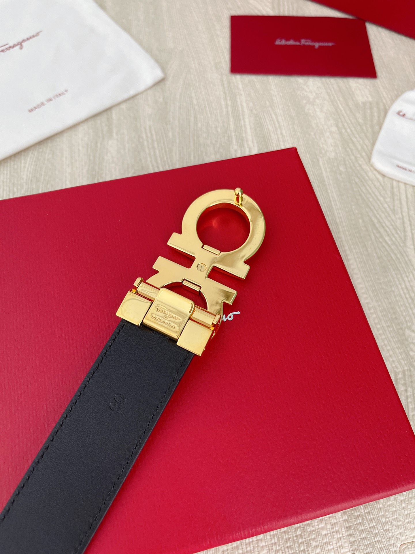 Salvatore Ferragamo Male Leather Belt Top Grain Leather M