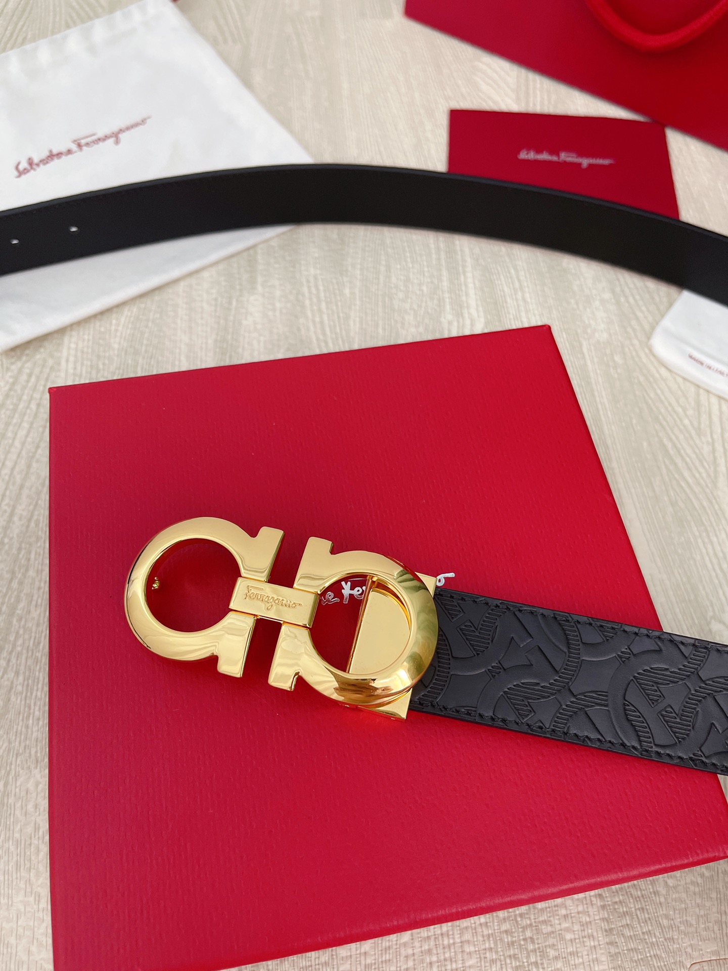 Salvatore Ferragamo Male Leather Belt Top Grain Leather M