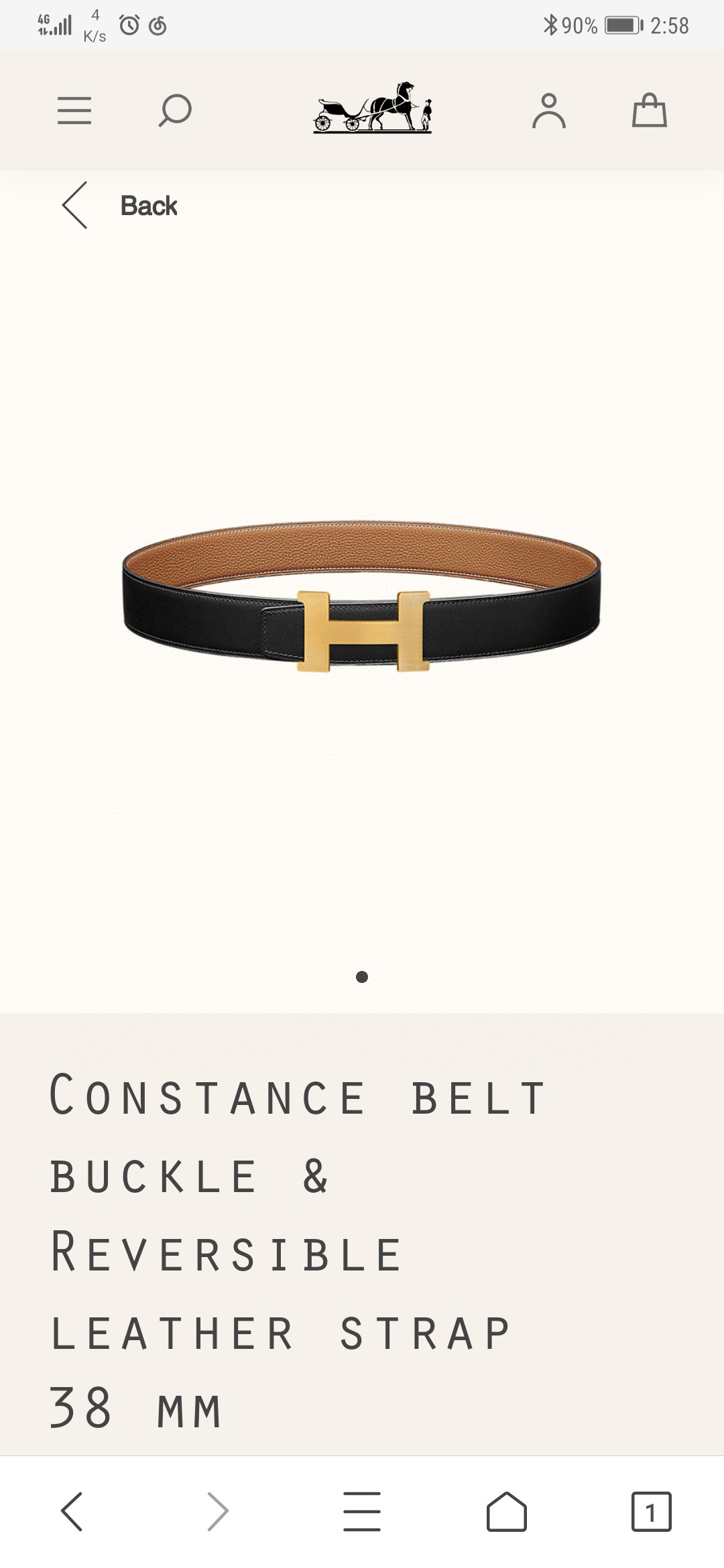 Hermès Male Basic Belt 38mm-s-m