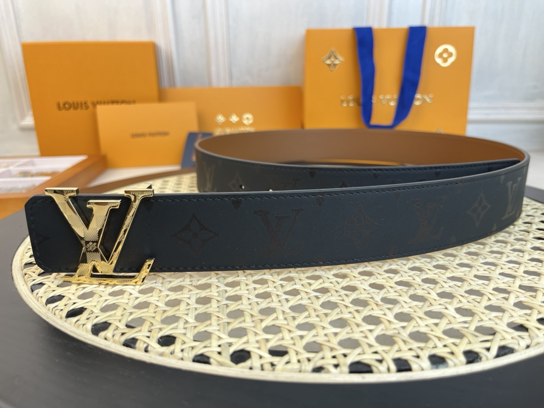 Louis Vuitton Male Basic Belt Cow Leather 40mm-l