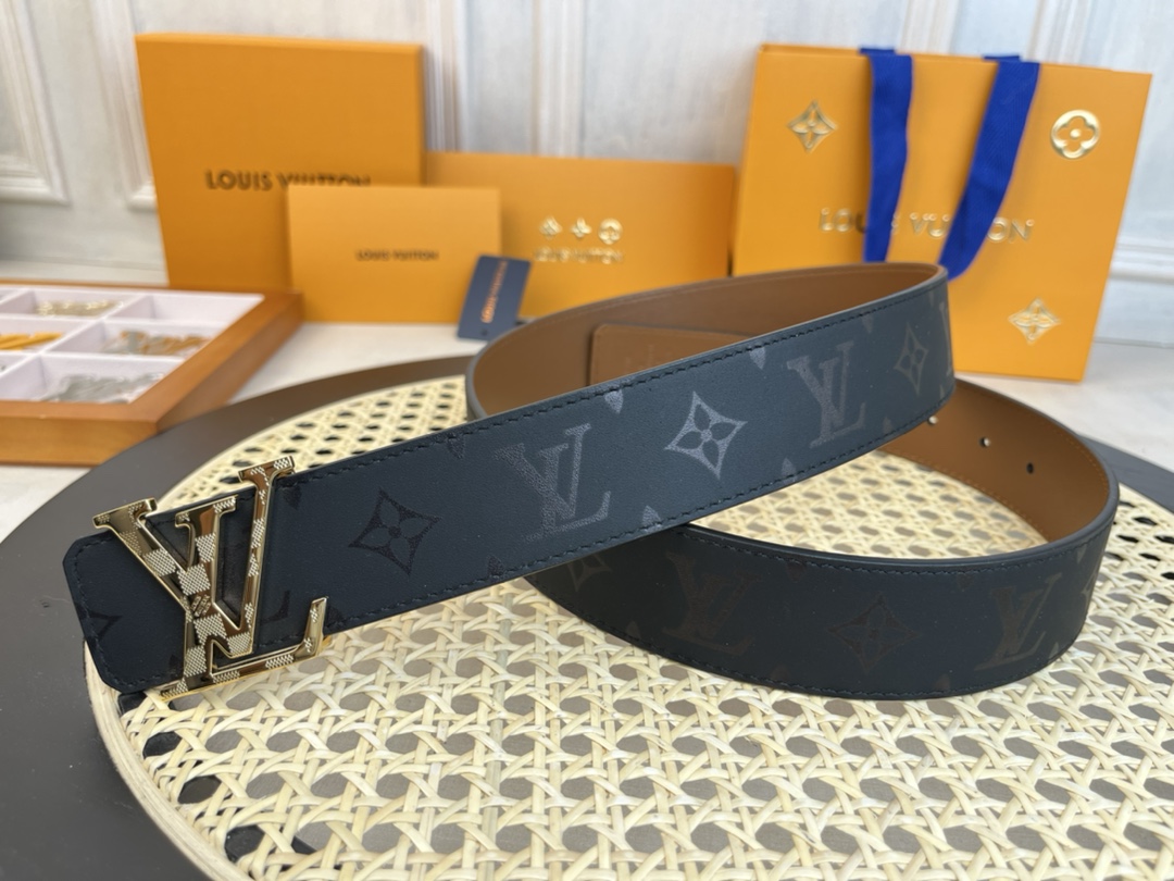 Louis Vuitton Male Basic Belt Cow Leather 40mm-l
