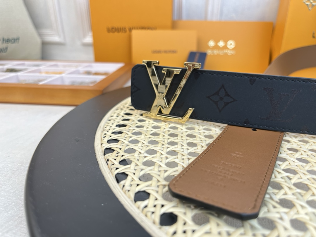 Louis Vuitton Male Basic Belt Cow Leather 40mm-l