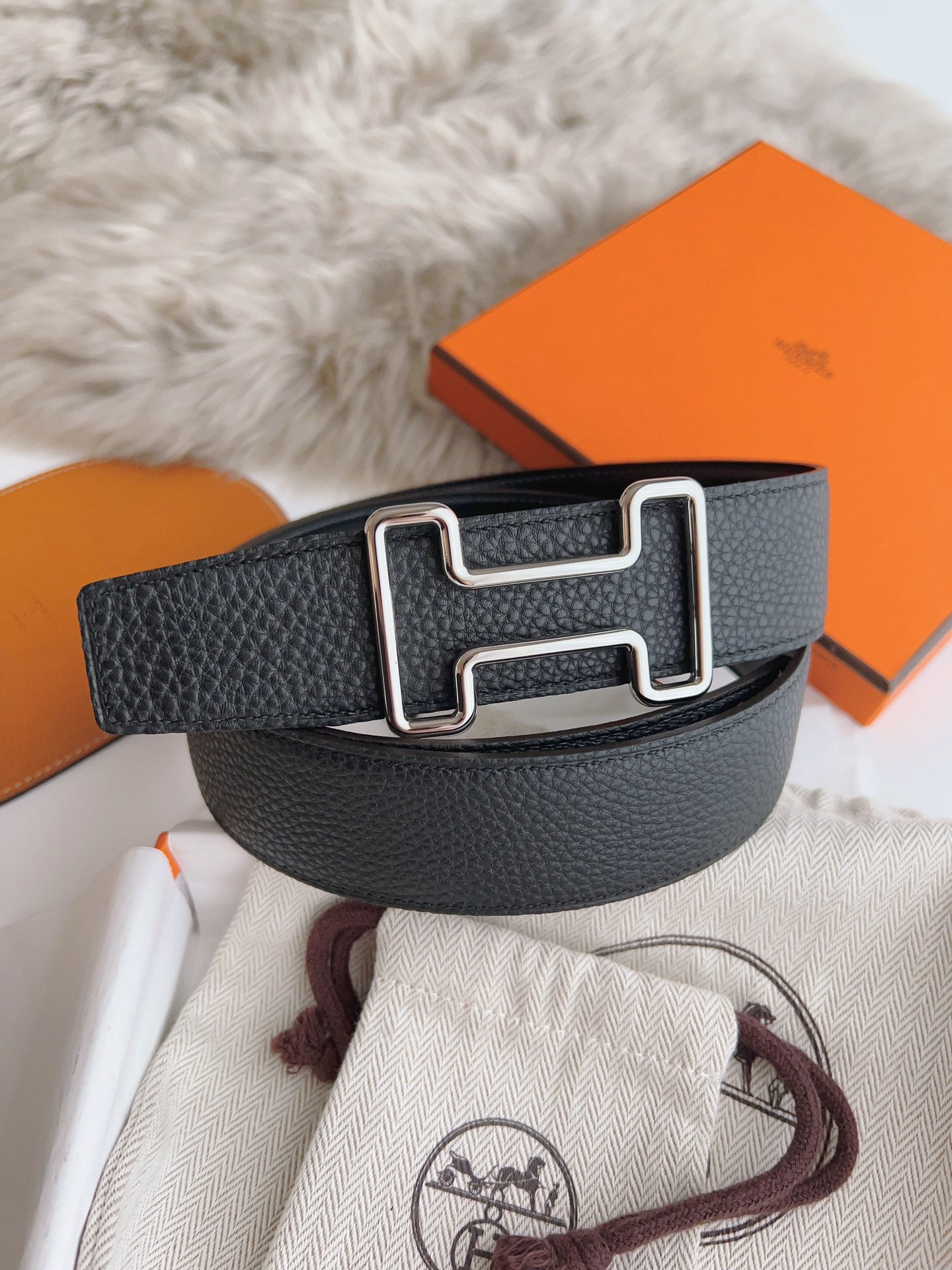 Hermès Male Basic Belt Black M