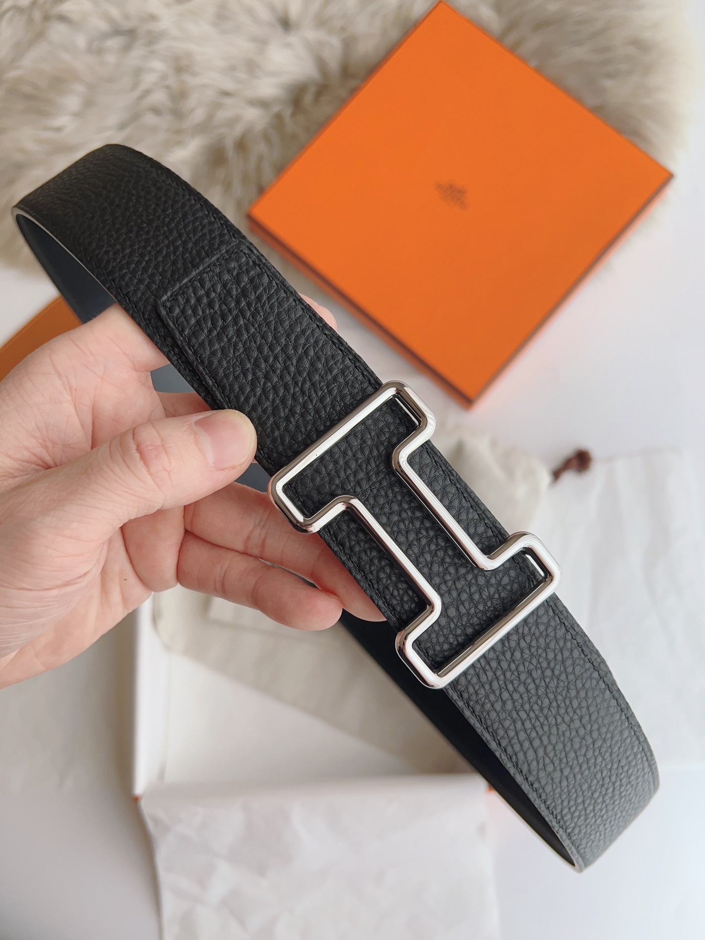 Hermès Male Basic Belt Black M