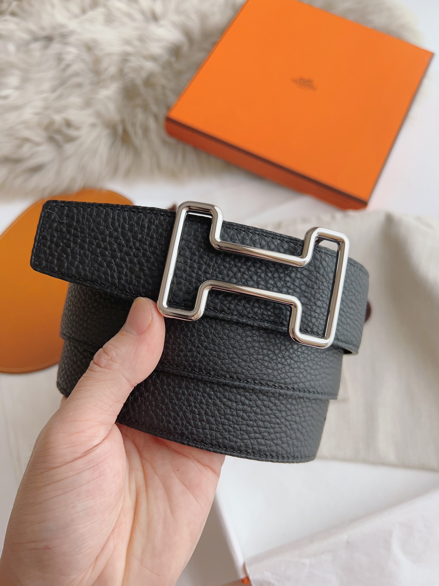 Hermès Male Basic Belt Black M