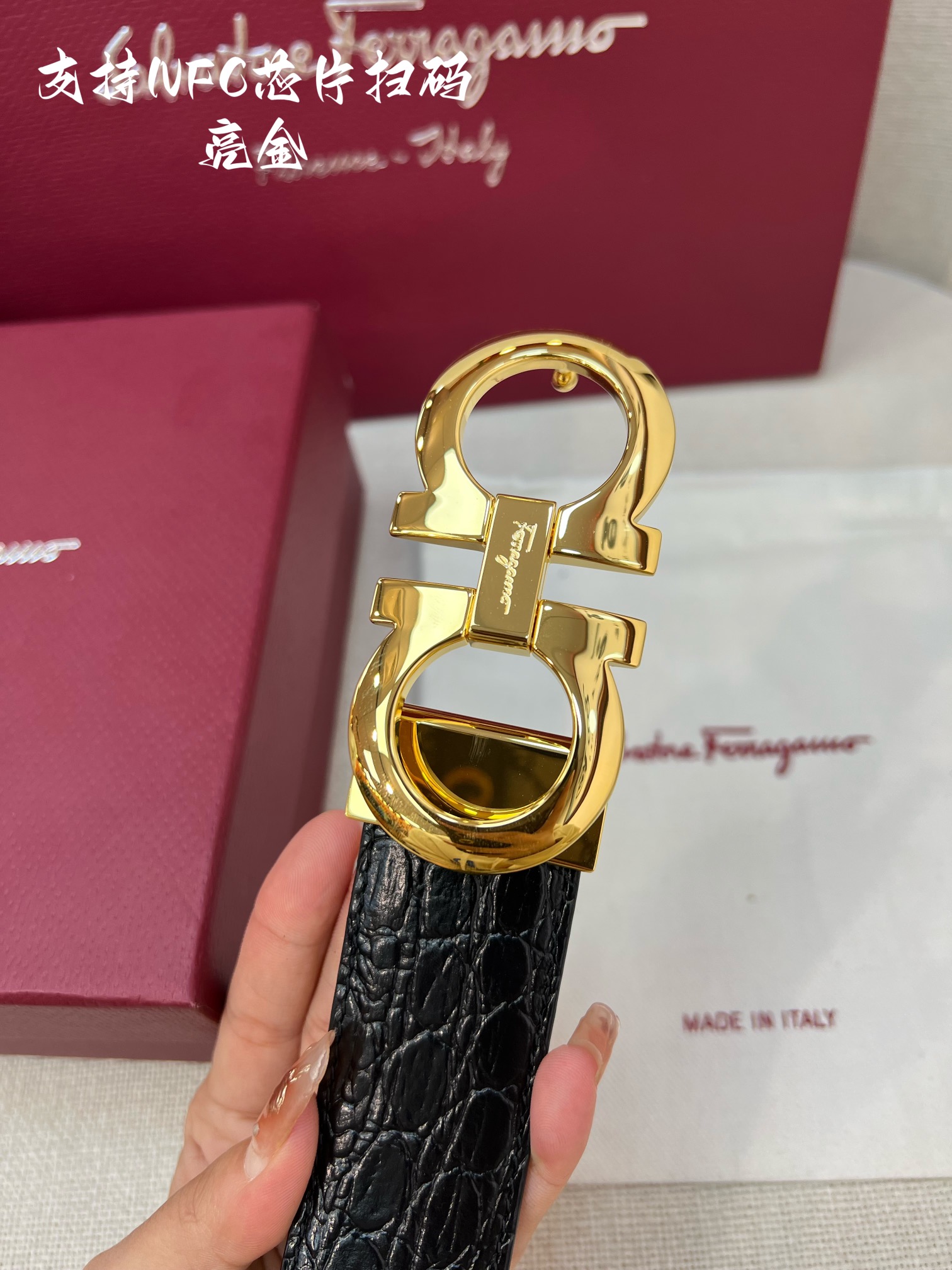 Salvatore Ferragamo Male Leather Belt Cow Leather M