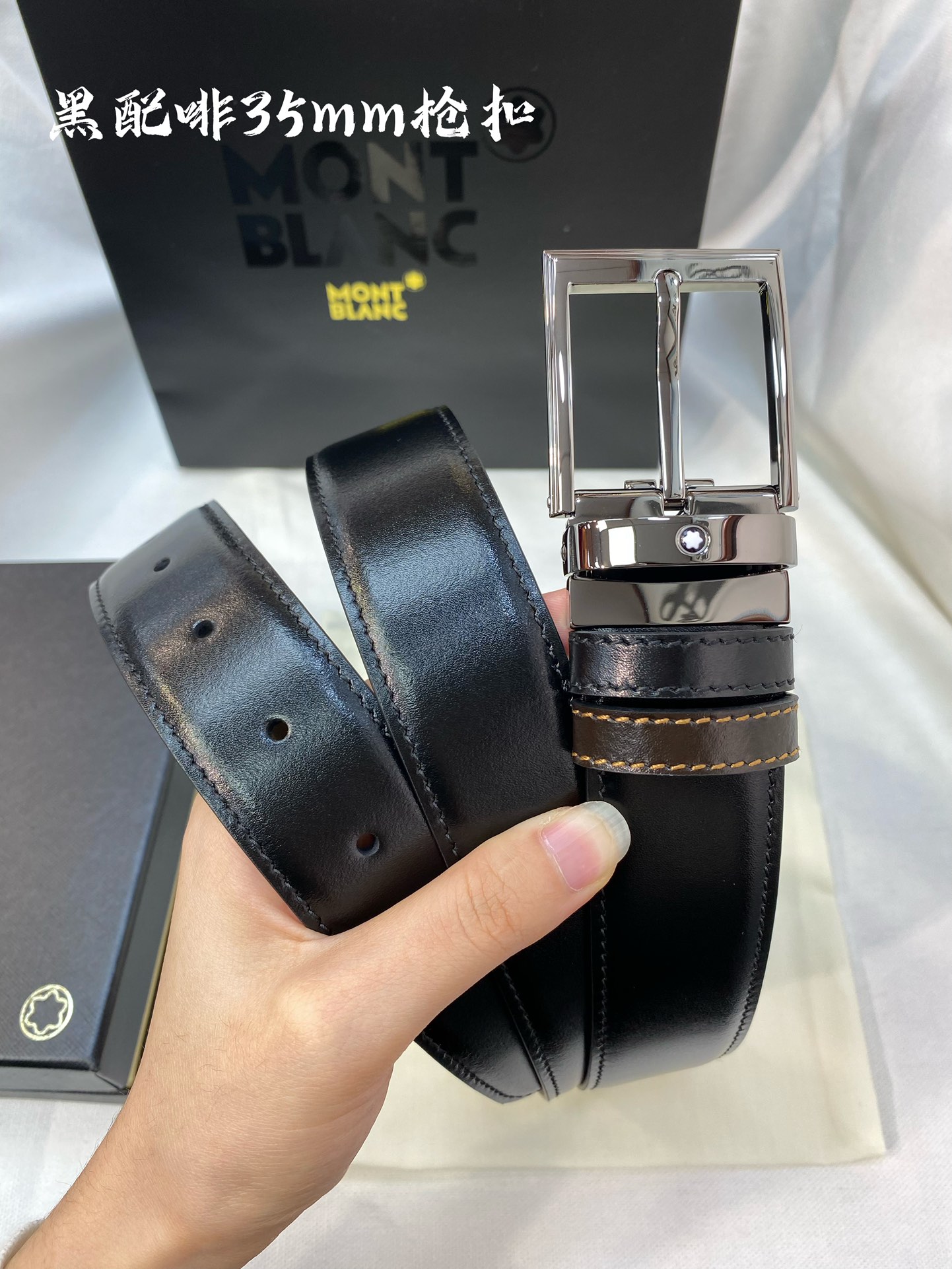 Montblanc Male Pin Buckle Belt Cow Leather M