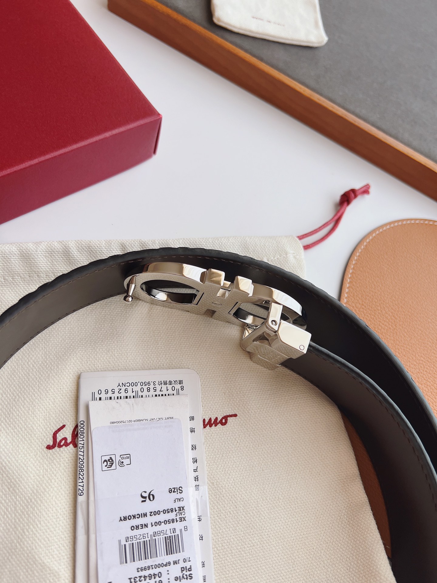 Salvatore Ferragamo Male Leather Belt Top Grain Leather M