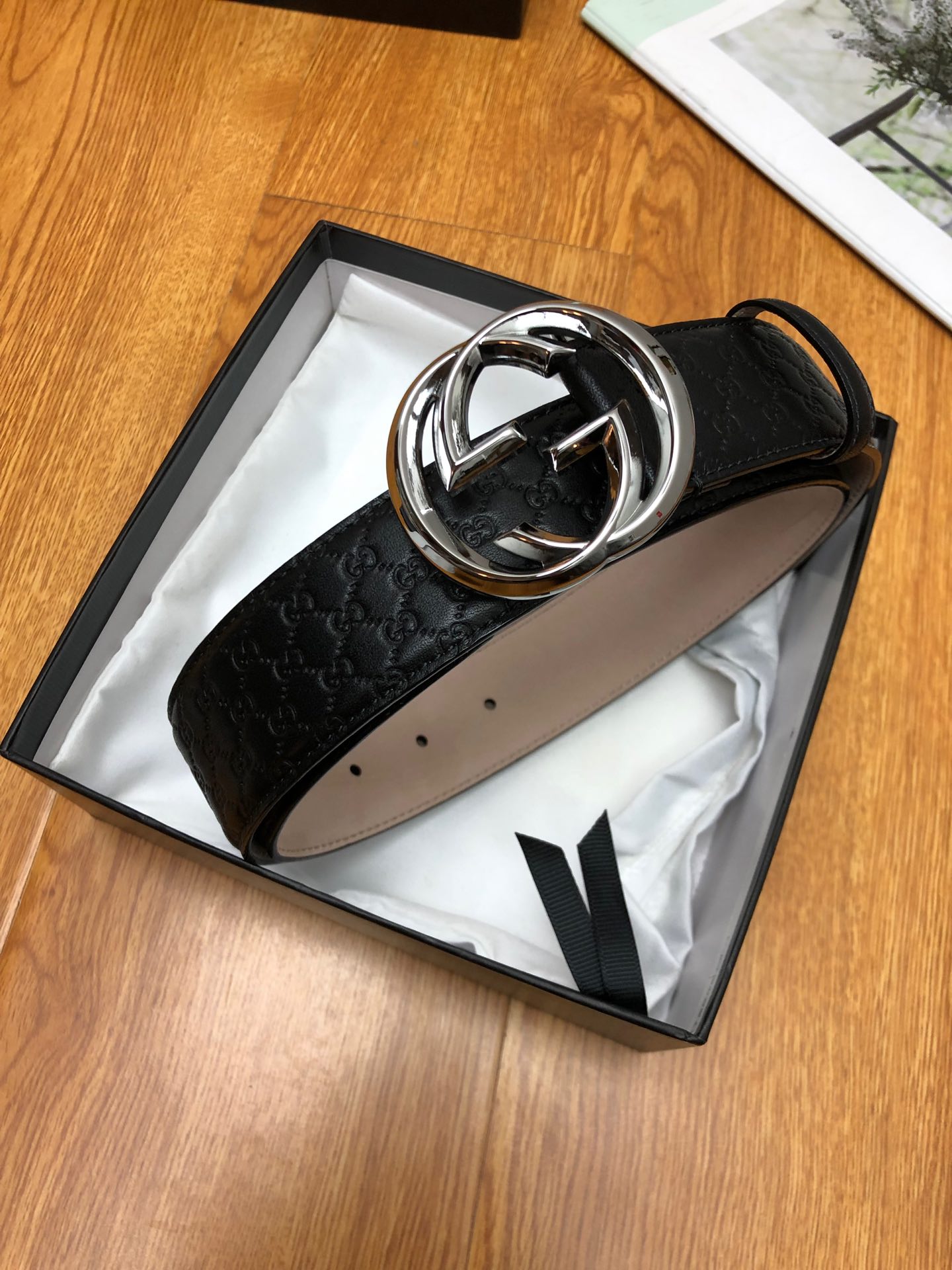 Gucci Male Leather Belt Top Grain Leather