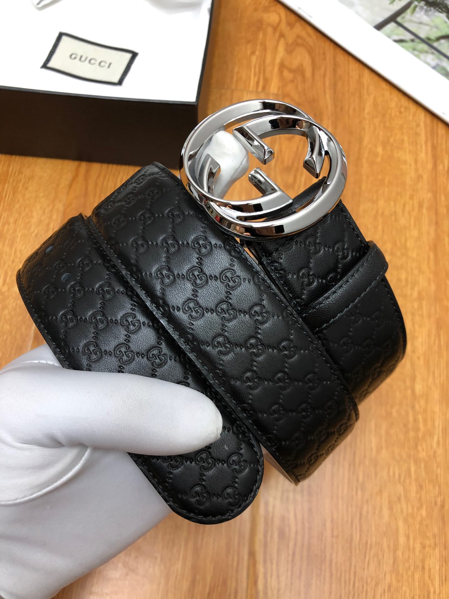 Gucci Male Leather Belt Top Grain Leather