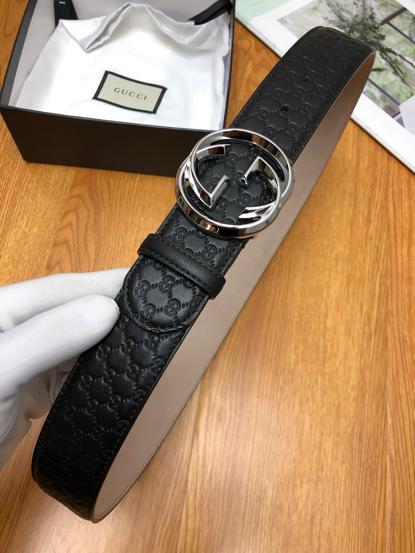 Gucci Male Leather Belt Top Grain Leather