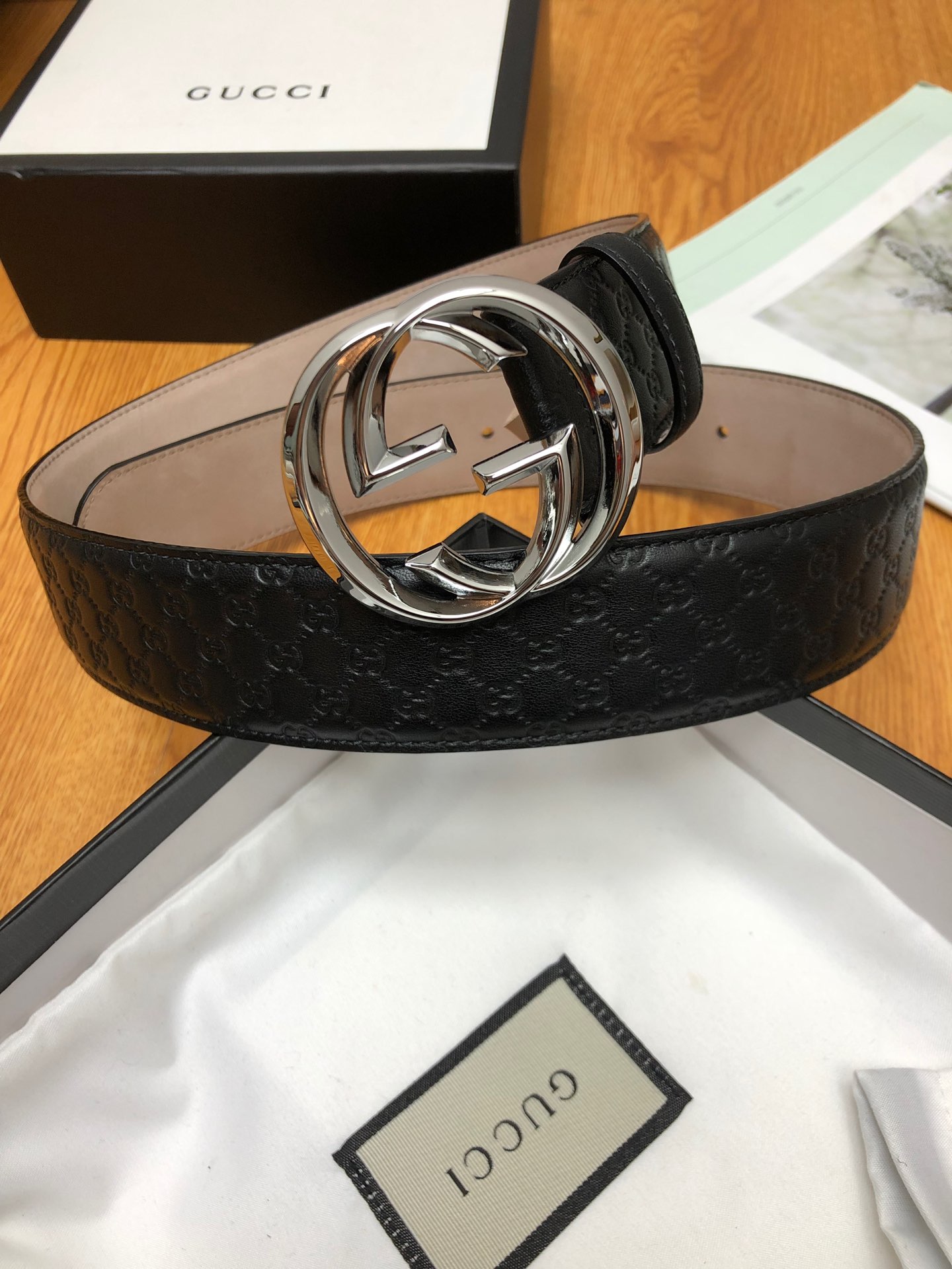 Gucci Male Leather Belt Top Grain Leather