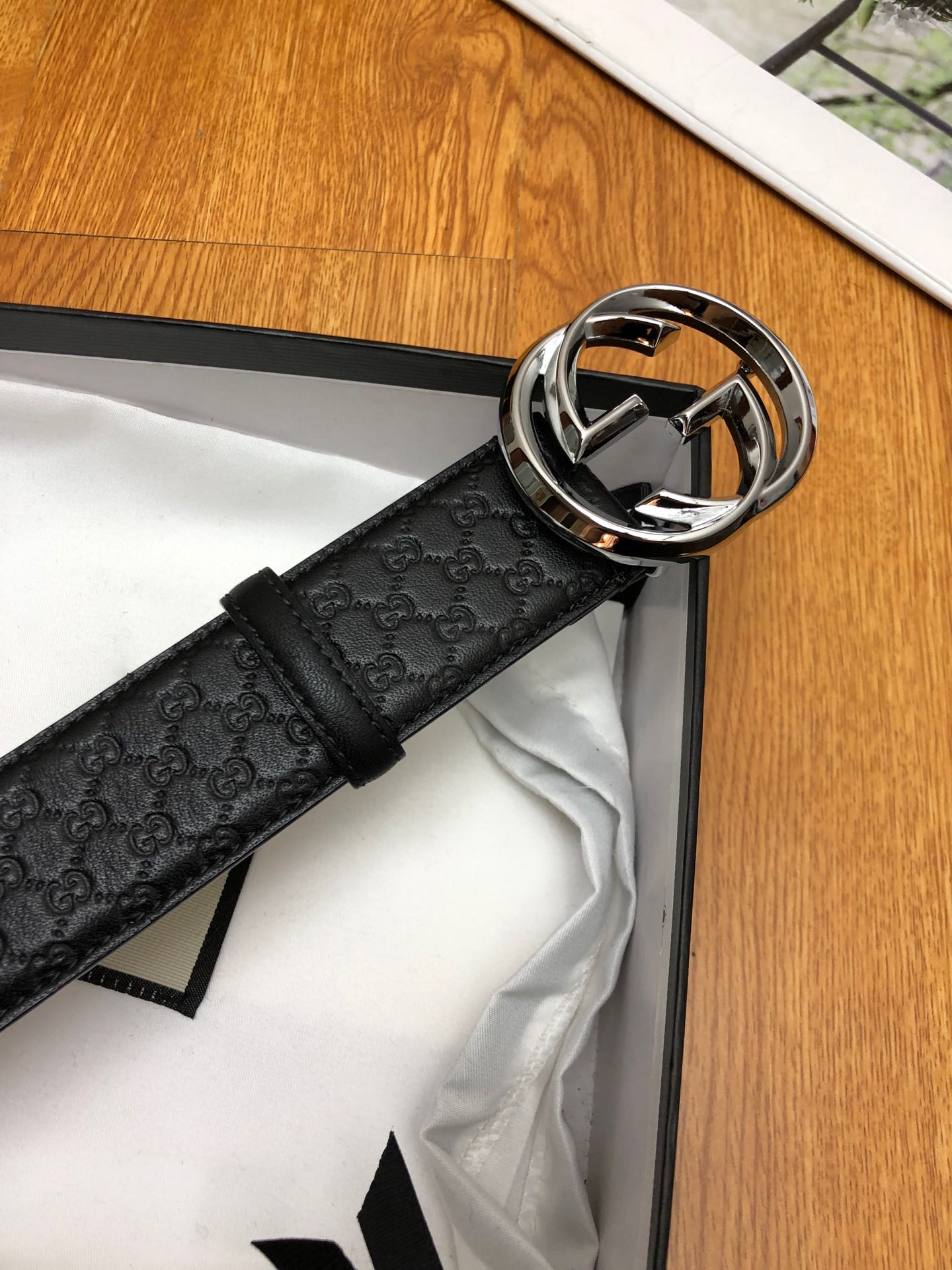 Gucci Male Leather Belt Top Grain Leather