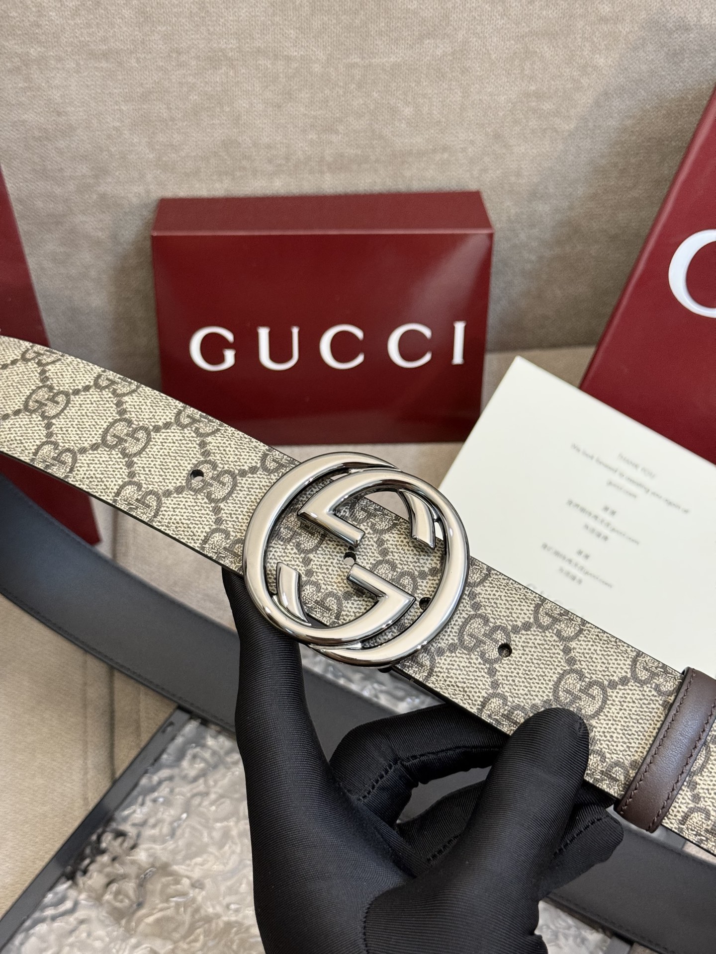 Gucci Basic Belt Canvas Black S-m