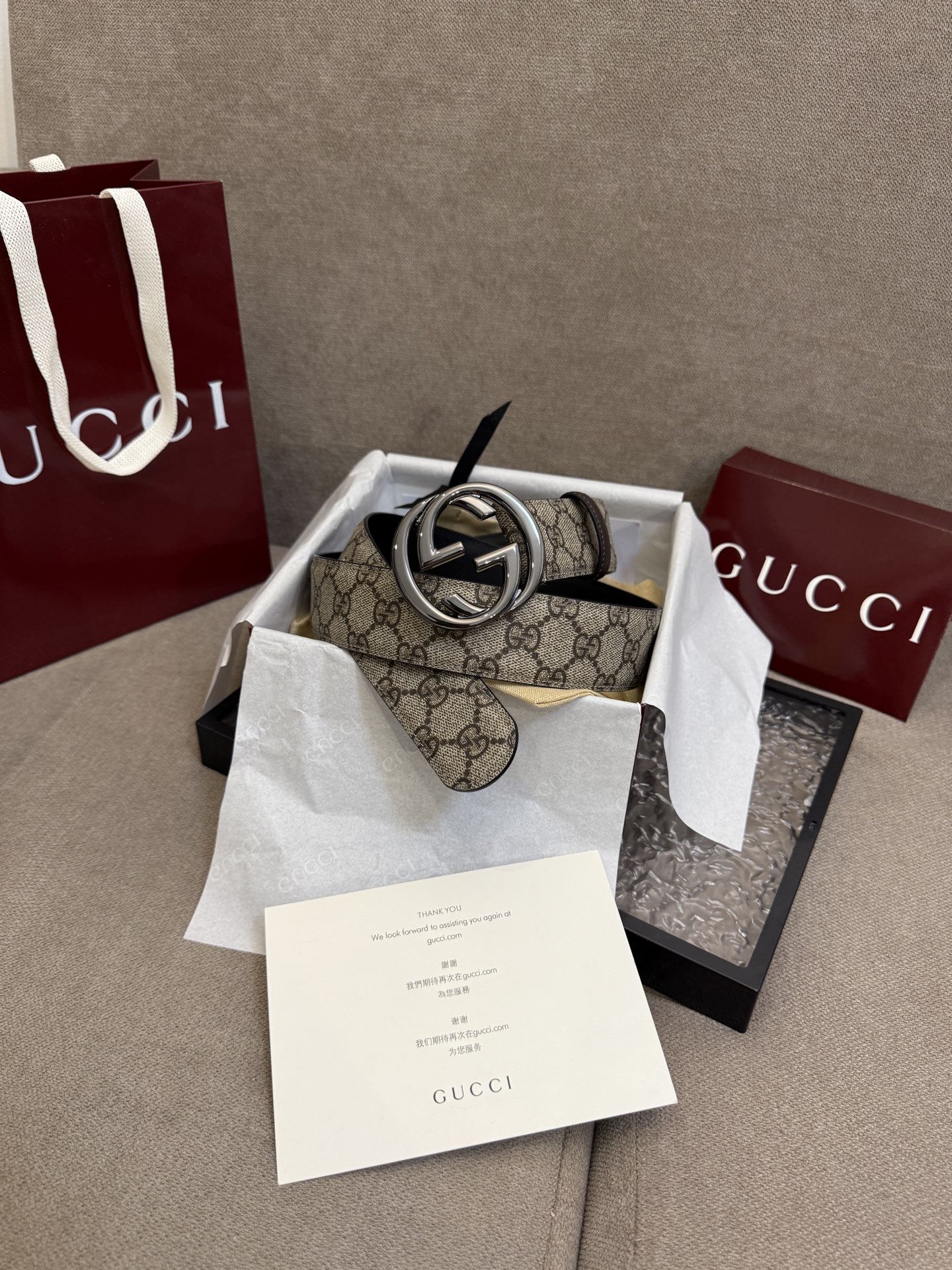 Gucci Basic Belt Canvas Black S-m