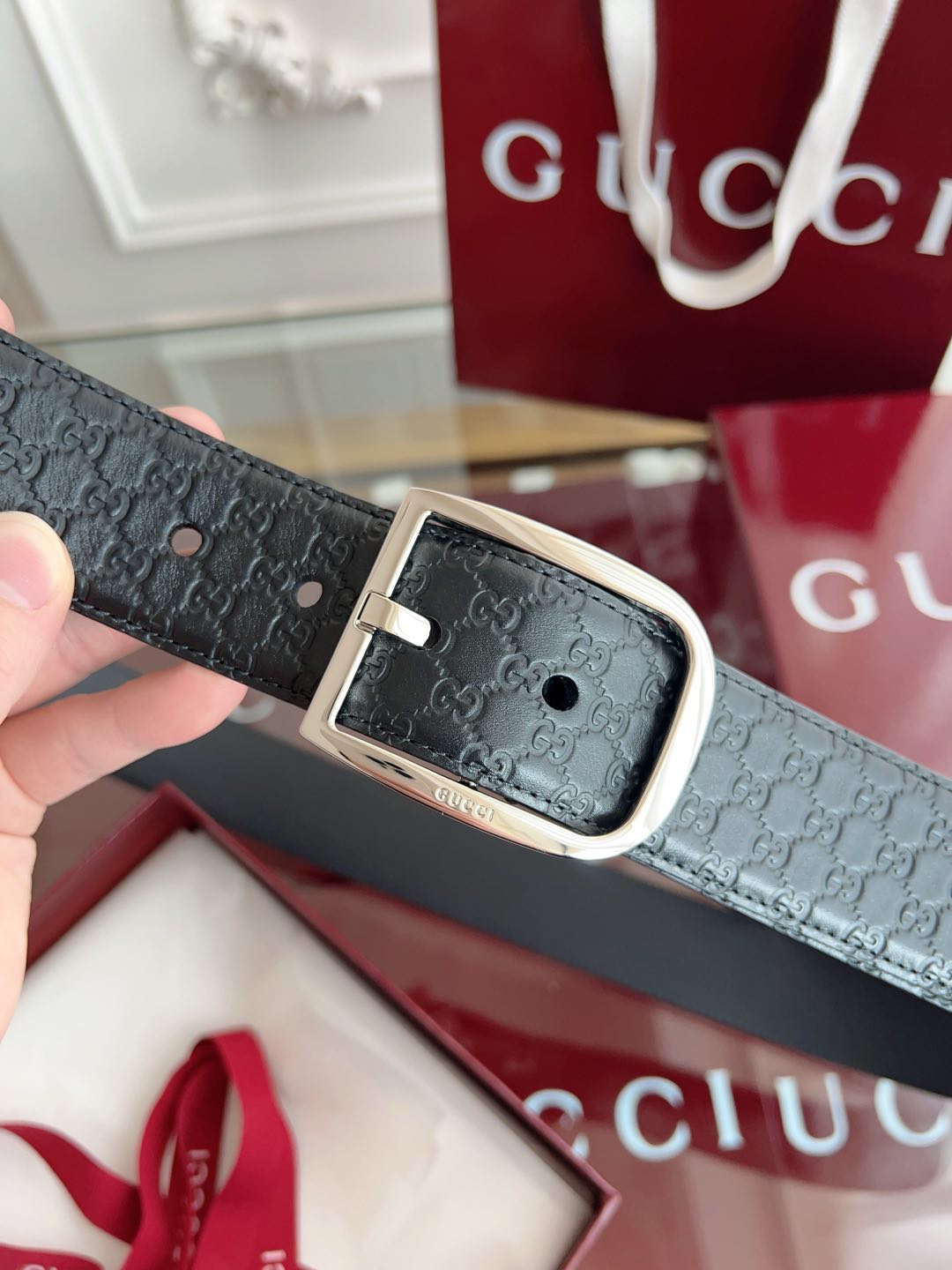Gucci Basic Belt Cow Leather Black