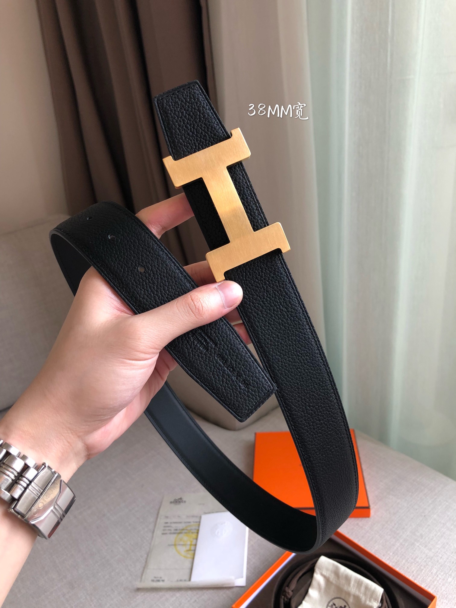 Hermès Male Basic Belt 38mm-s-m