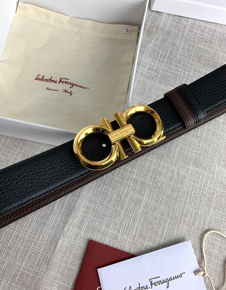 Salvatore Ferragamo Leather Belt Black Adjustable L