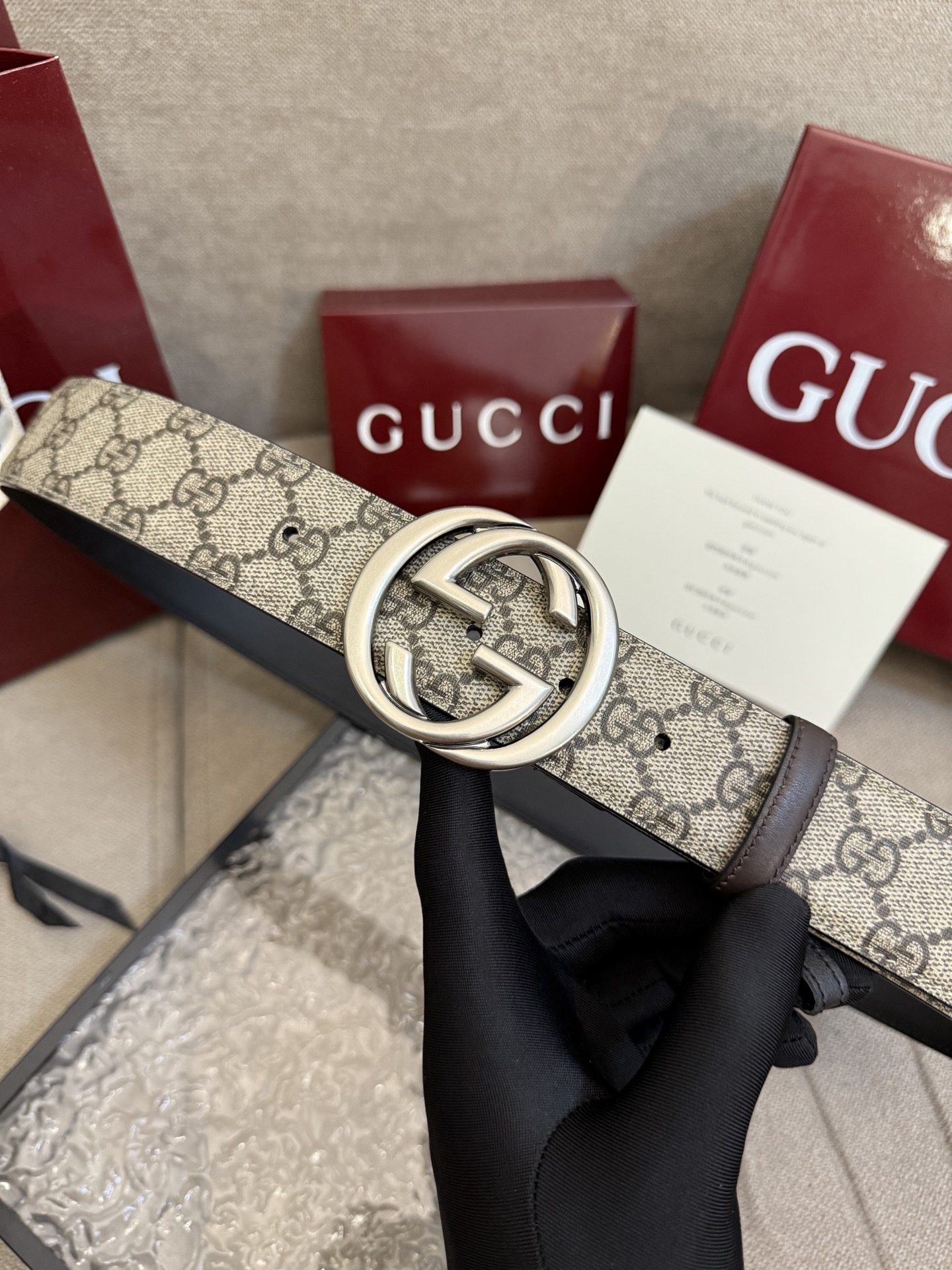 Gucci Basic Belt Canvas Black S-m