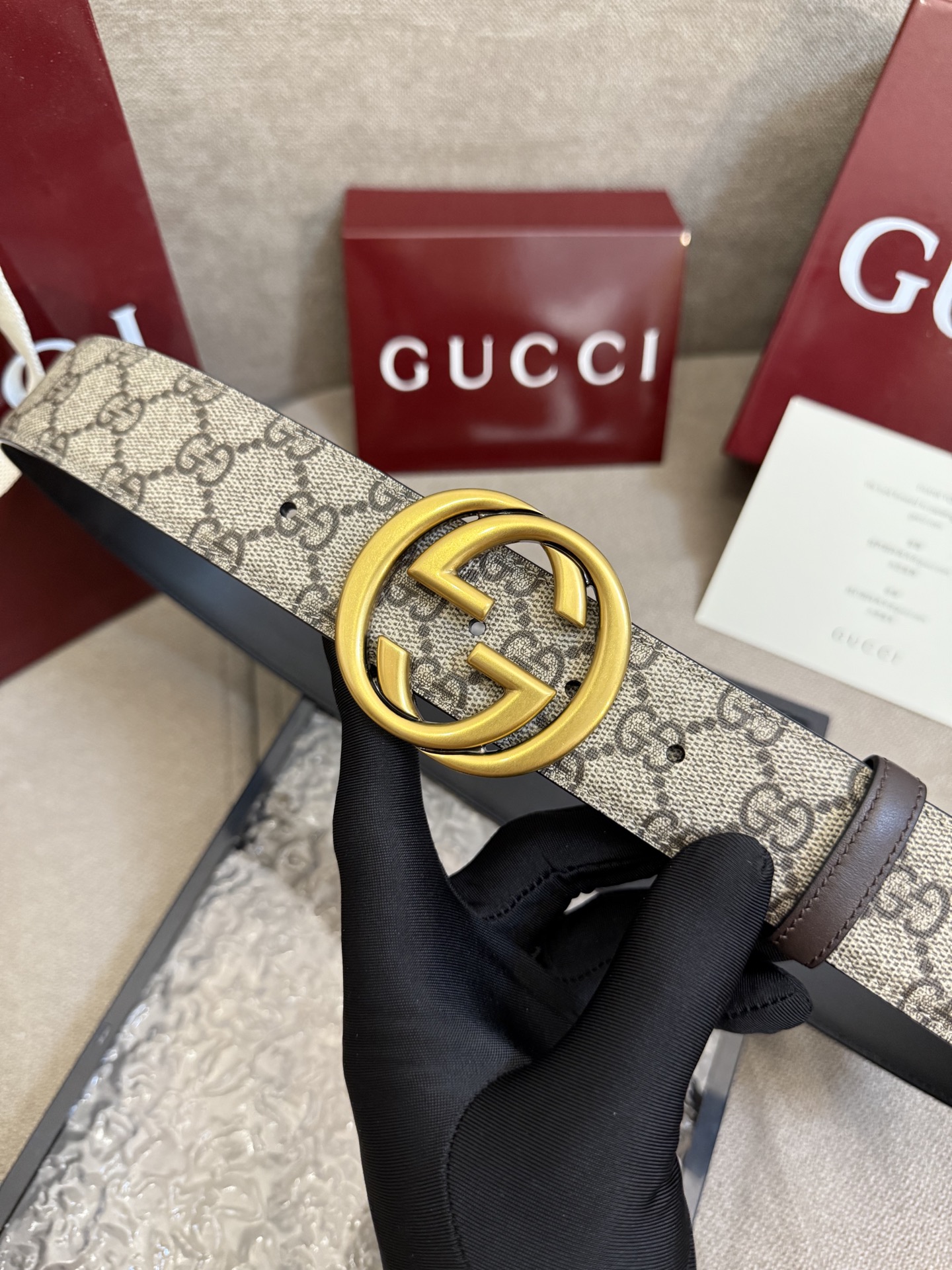 Gucci Basic Belt Canvas Black S-m
