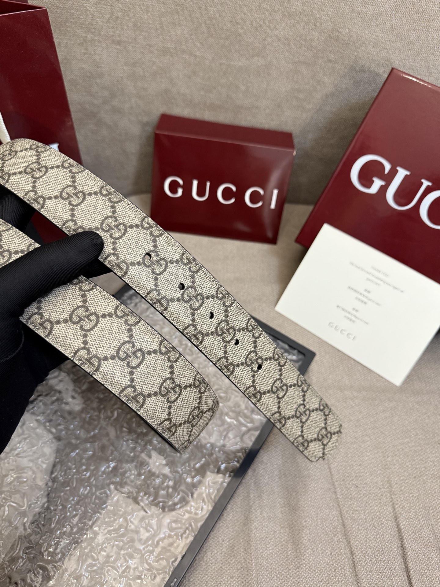 Gucci Basic Belt Canvas Black S-m