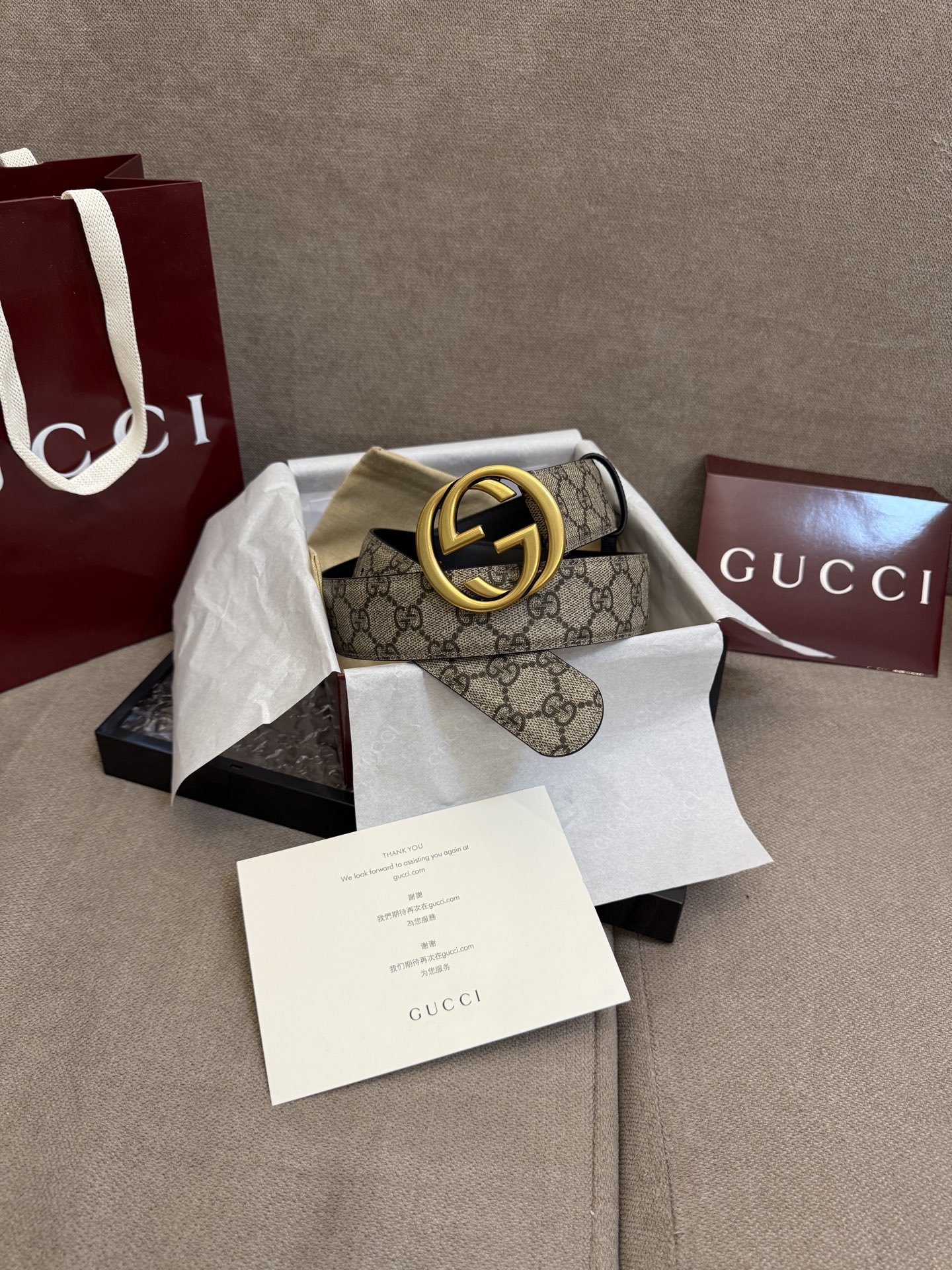 Gucci Basic Belt Canvas Black S-m