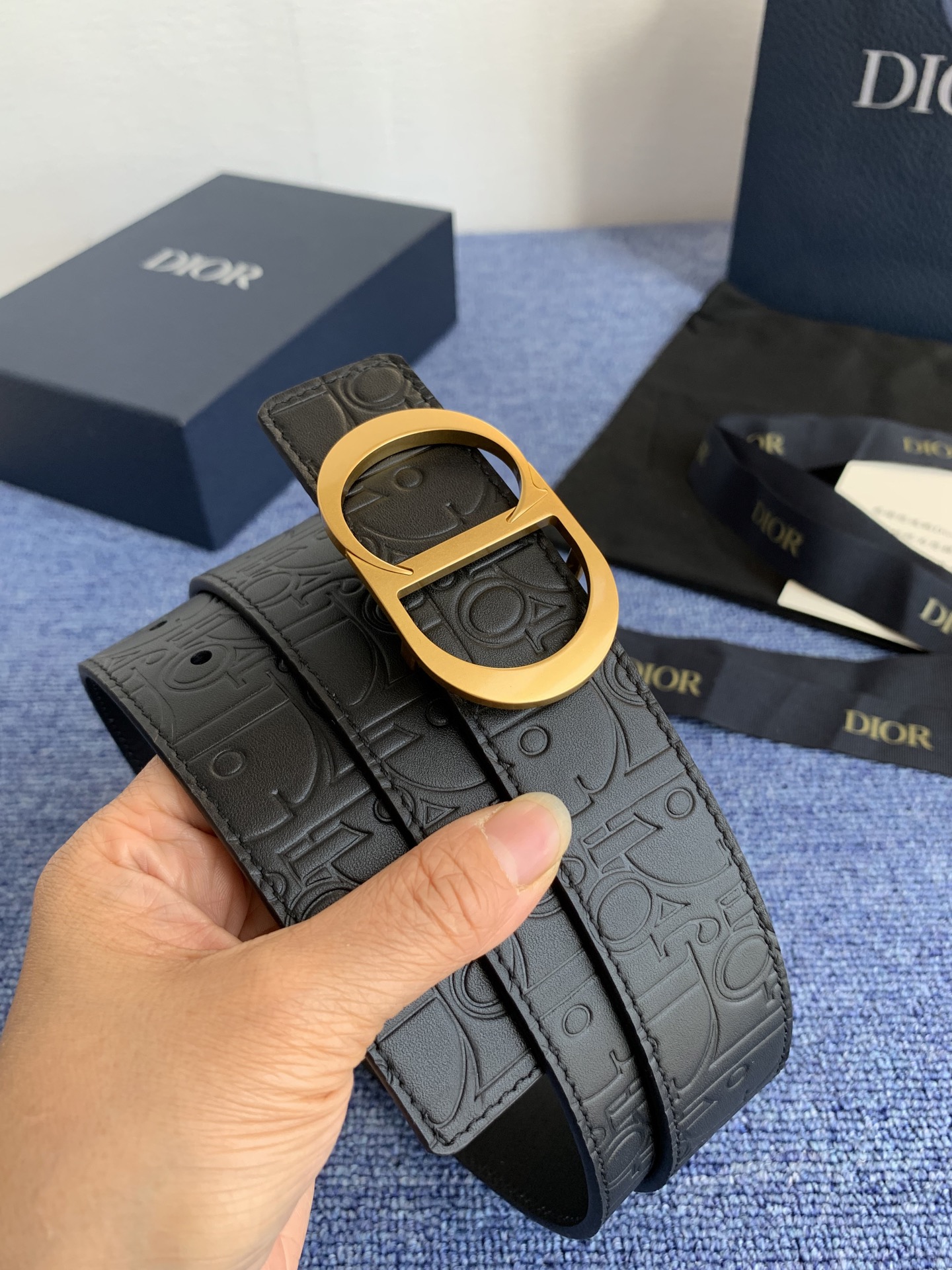 Dior Basic Belt Cow Leather Black Adjustable L