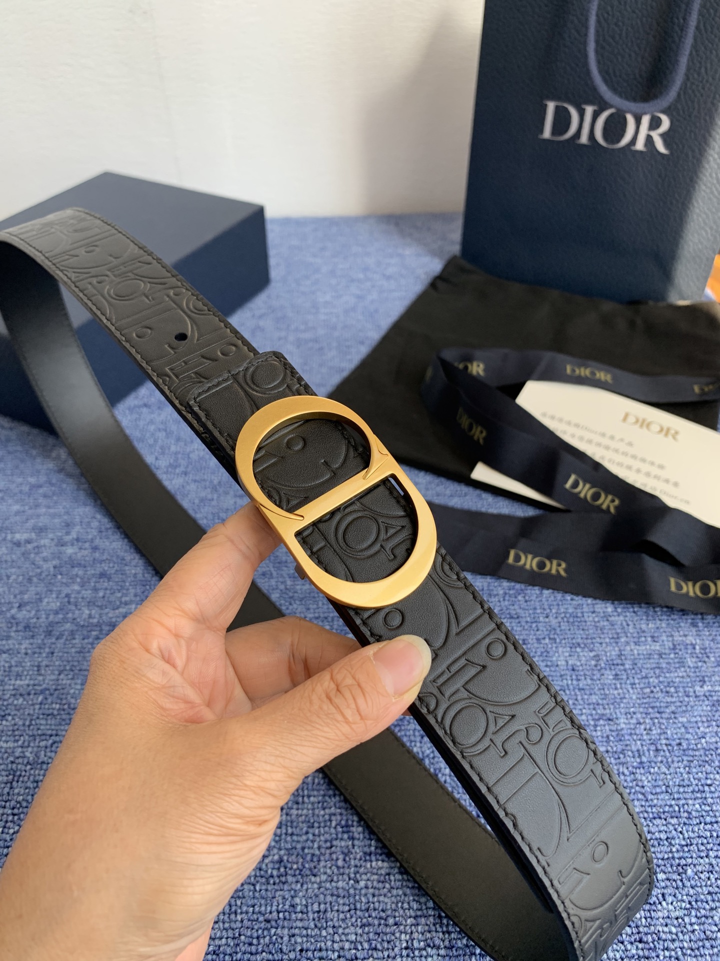 Dior Basic Belt Cow Leather Black Adjustable L