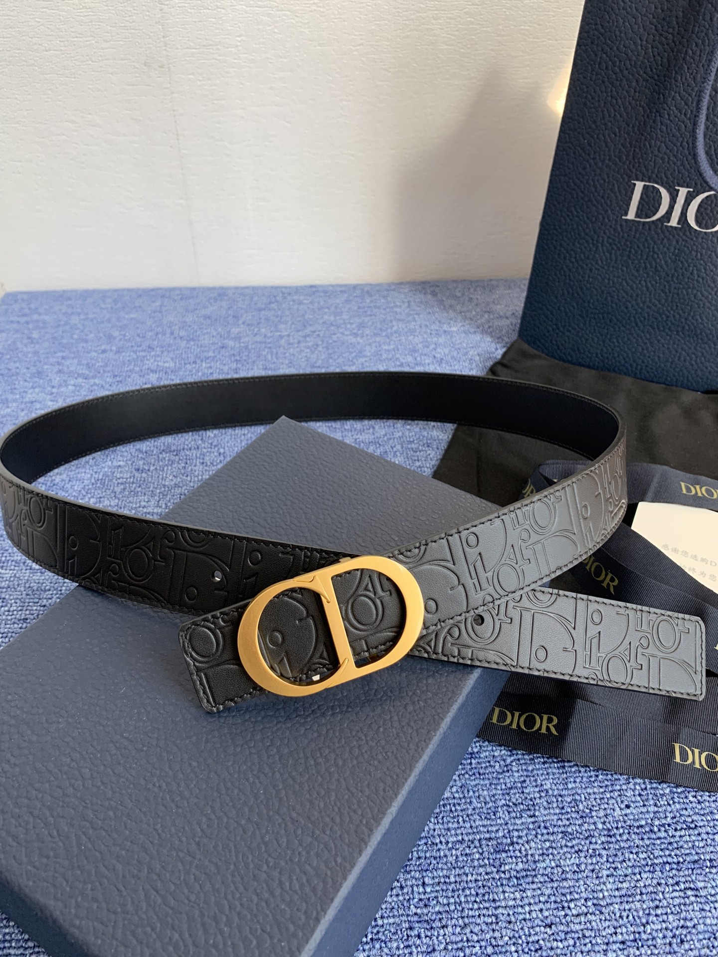 Dior Basic Belt Cow Leather Black Adjustable L
